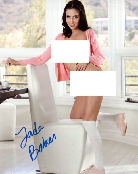 Jade Baker ADULT FILM STAR In Person Signed Photo: Photo size is 8x10. PRIVATE SIGNING. Jade Baker in person signed photo. Jade Baker is known for her steamy lesbian scenes in adult movies.