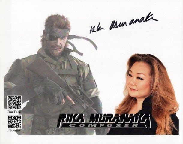 Rika Muranaka - COMPOSER / METAL GEAR In Person Signed Photo: Photo size is 8x10. Rika Muranaka in person signed photo. Rika Muranaka is a Japanese composer and music producer renowned for her songs in Konami’s Metal Gear video game series. Some of her most no