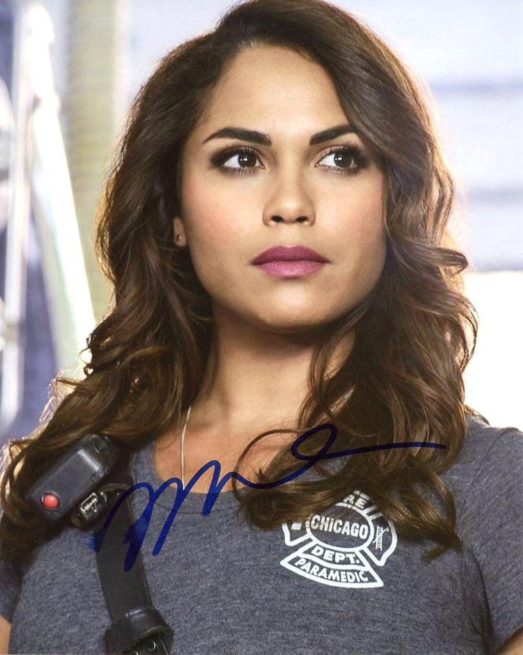 Monica Raymund CHICAGO FIRE In Person Signed Photo: Photo size is 8x10. Monica Raymund in person signed photo from the TV series CHICAGO FIRE. Monica Raymund as the character Gabriela Dawson.