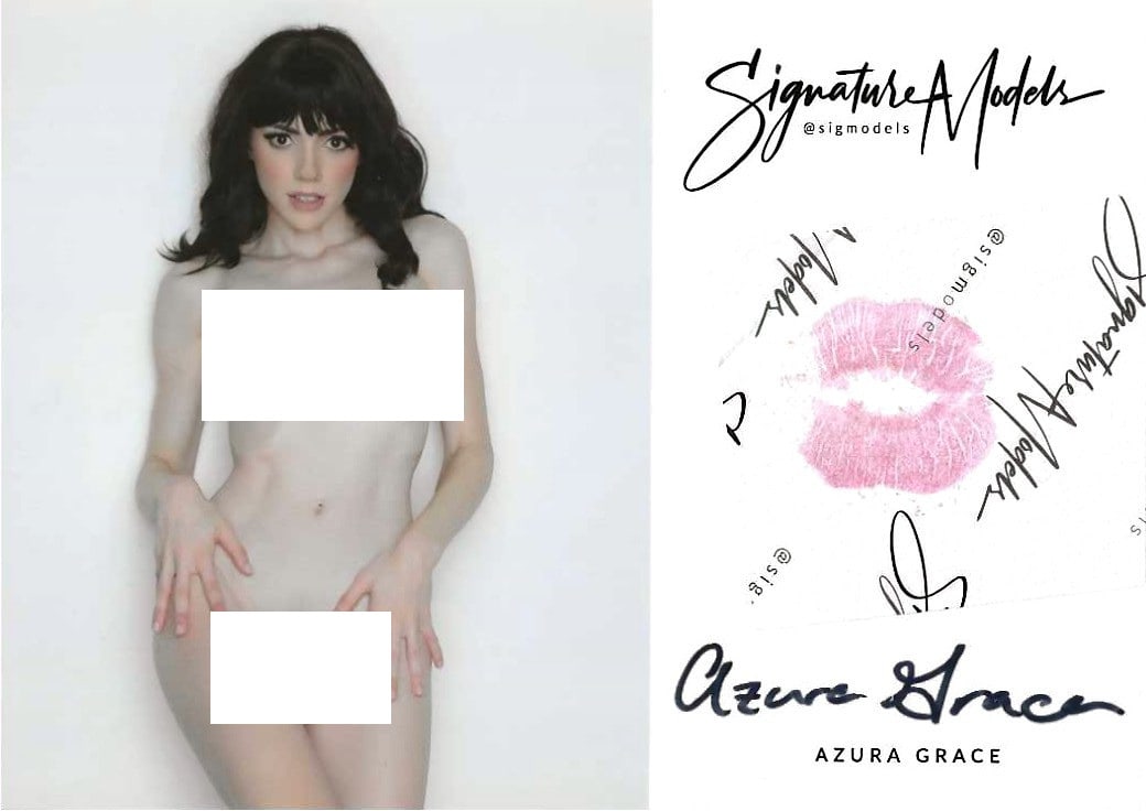 Azura Grace PLAYBOY LIP PRINT KISS CARD In Person Signed Photo: Photo size is 5x7. PRIVATE SIGNING. Azura Grace in person signed photo. This item was Signeded at an EXCLUSIVE Signing and photo shoot on October 17, 2024