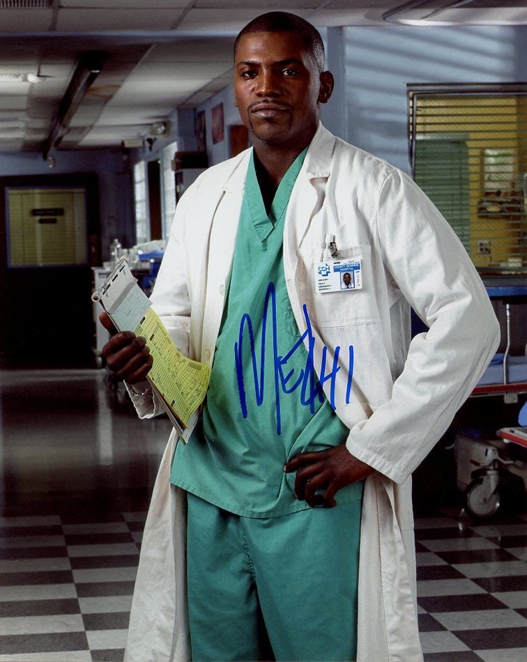 Mekhi Phifer ER In Person Signed Photo: Photo size is 8x10. Mekhi Phifer in person signed autographed photo from the TV series ER. Mekhi Phifer as the character Gregory Pratt.