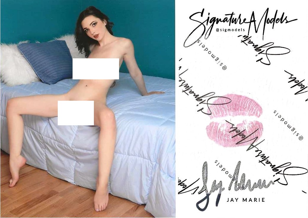 Jay Marie PENTHOUSE LIP PRINT KISS CARD In Person Signed Photo: Photo size is 5x7. PRIVATE SIGNING. Jay Marie in person signed photo and kiss card. Penthouse Pet of the Month March 2019. 5x7 Color In Person signed very sexy portrait. She added a lip print. This it