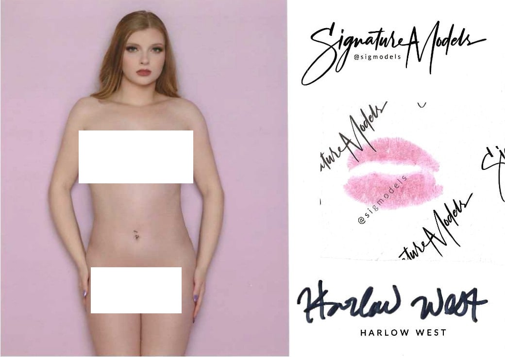 Harlow West ADULT FILM LIP PRINT KISS CARD In Person Signed Photo: Photo size is 5x7. PRIVATE SIGNING. Adult Film Star. Harlow West in person signed photo and kiss card. 5x7 Color In Person signed very sexy portrait. She added a lip print. This item was signed at an