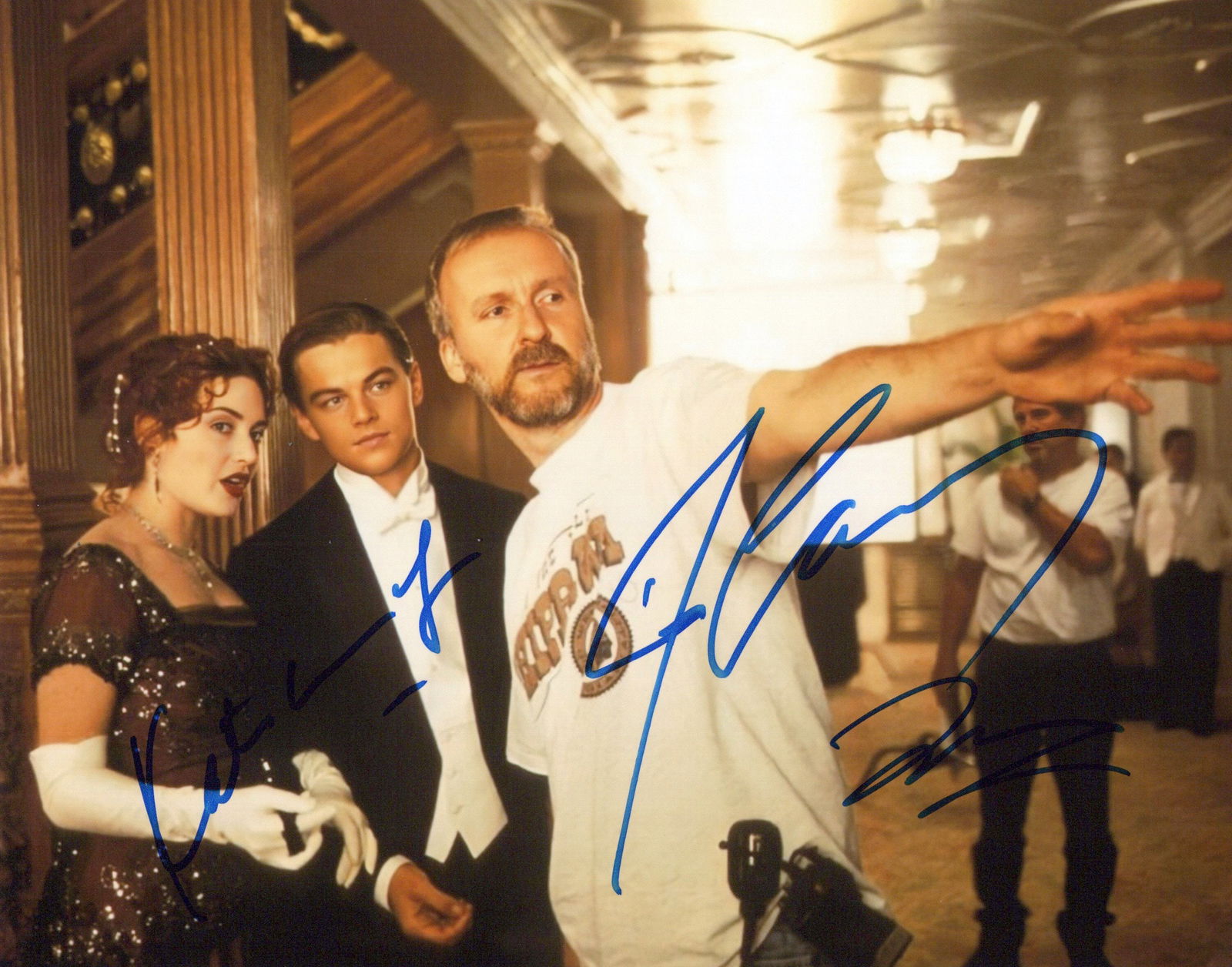 Di Caprio / Winslett / Cameron TITANIC In Person Signed Photo (1 of 1)