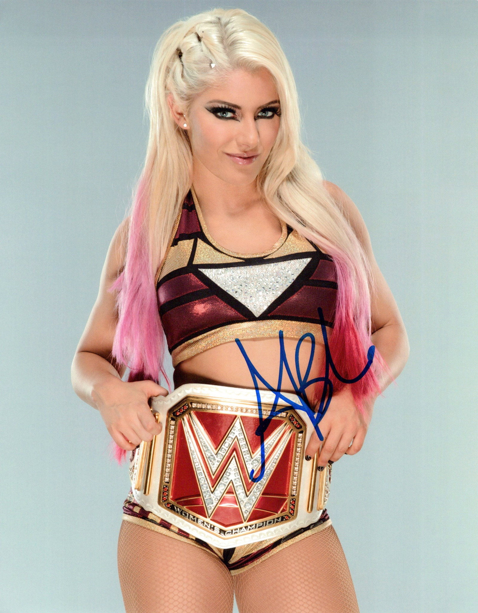 Alexa Bliss WWE WRESTLER In Person Signed Photo: Photo size is 8x10. Alexa Bliss in person signed photo. Alexa Bliss is an American professional wrestler. She is signed to WWE, where she performs on the SmackDown brand under the ring name Alexa Blis