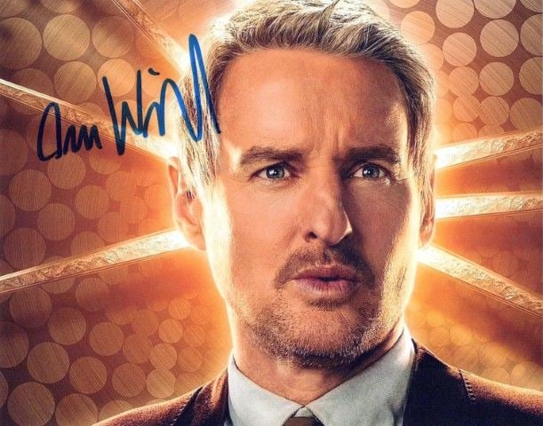 Owen Wilson LOKI In Person Signed Photo: Photo size is 8x10. Owen Wilson in person signed photo from the TV series LOKI. Owen Wilson as the character Mobius.