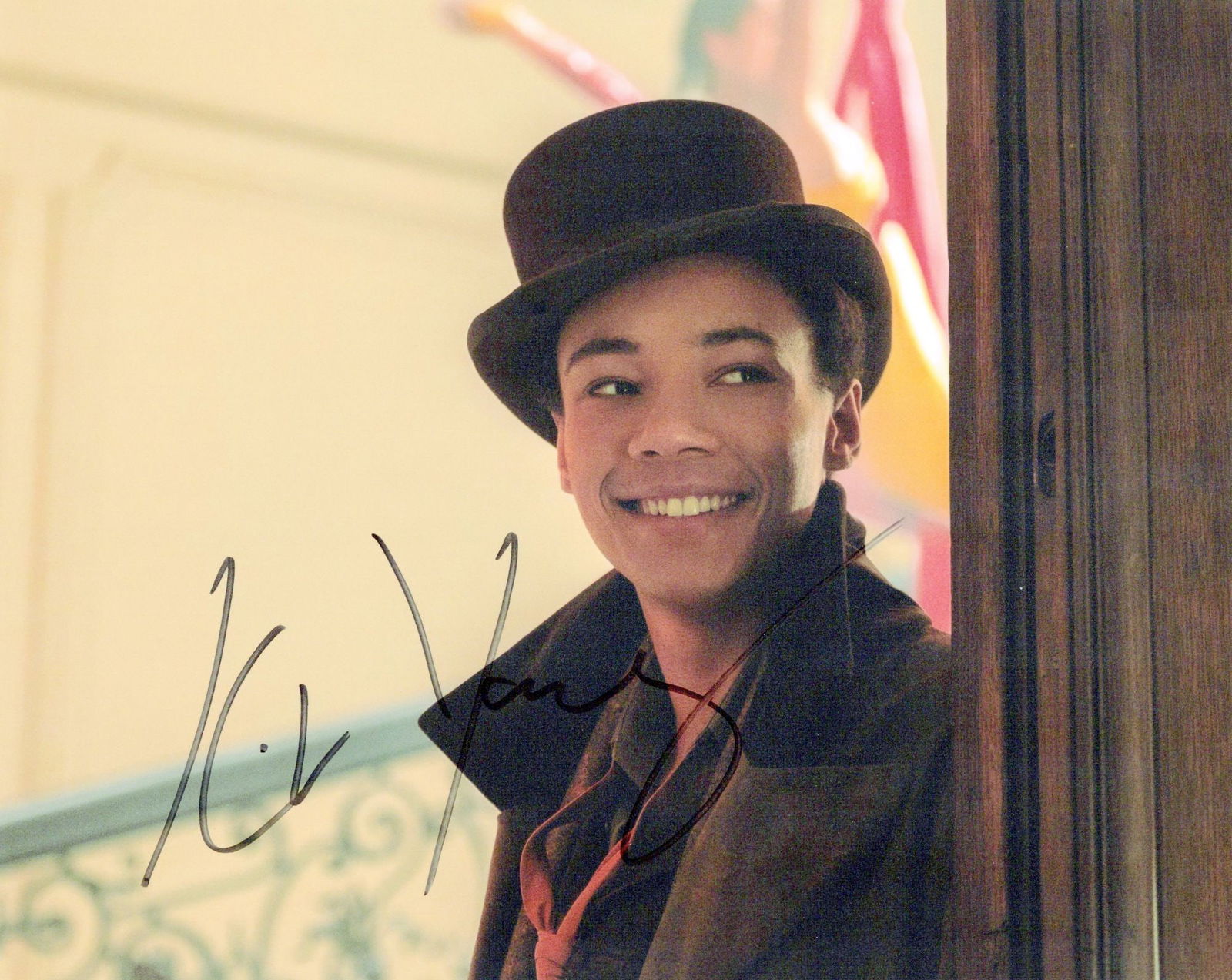 Kit young SHADOW & BONE In Person Signed Photo: Photo size is 8x10. Kit Young in person signed photo from the TV series SHADOW AND BONE. Kit Young as the character Jesper Fahey.