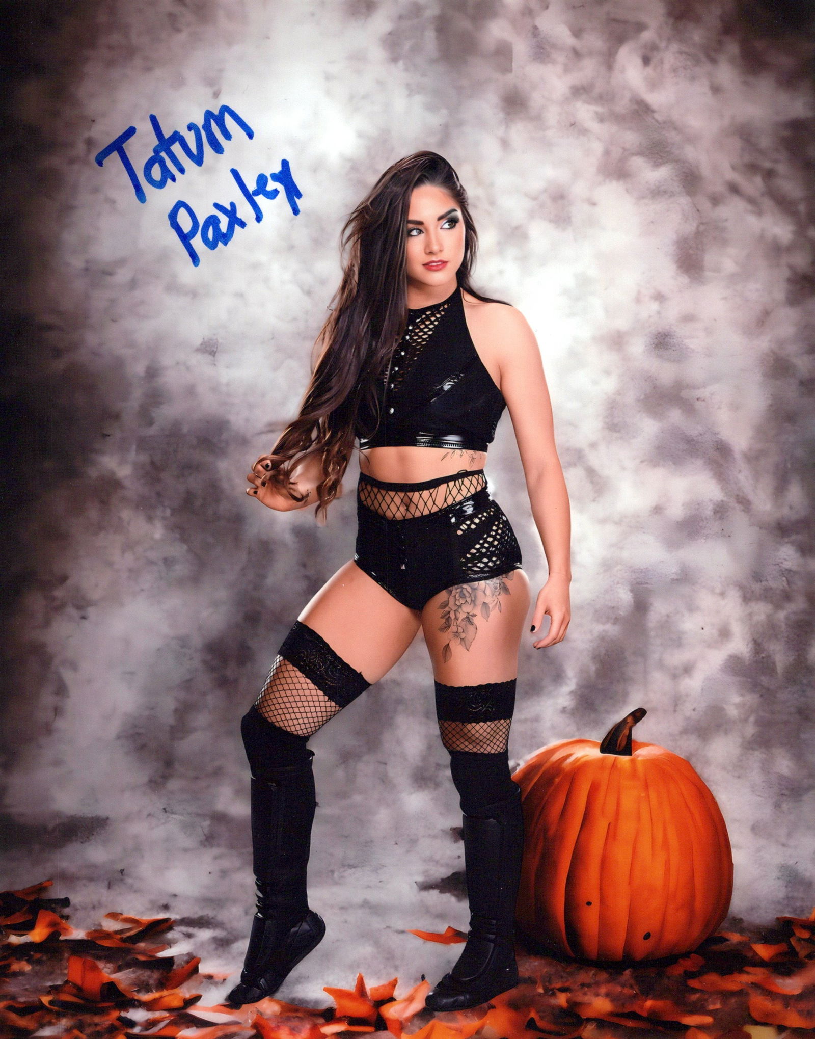 Tatum Paxley WWE in Person Signed Photo: Photo size is 8x10. PRIVATE SIGNING. Tatum Paxle in person signed photo. Natalie Elizabeth Beidelschies is an American professional wrestler. As of August 2021, she is signed to WWE, where she perform