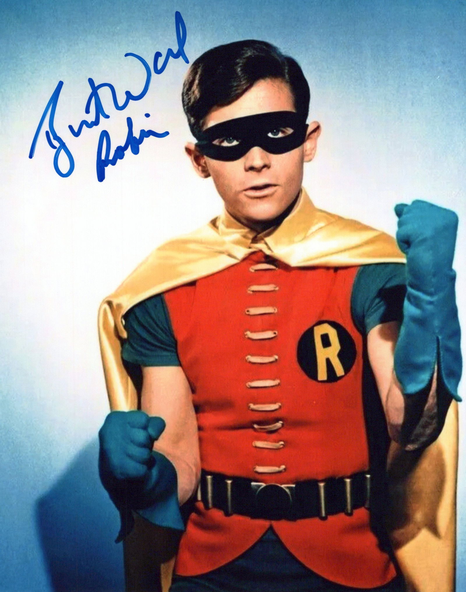 Burt Ward BATMAN In Person Signed Photo: Photo size is 8x10. Burt Ward in person signed photo from the TV series BATMAN. Burt Ward as the character Dick Grayson / Robin.