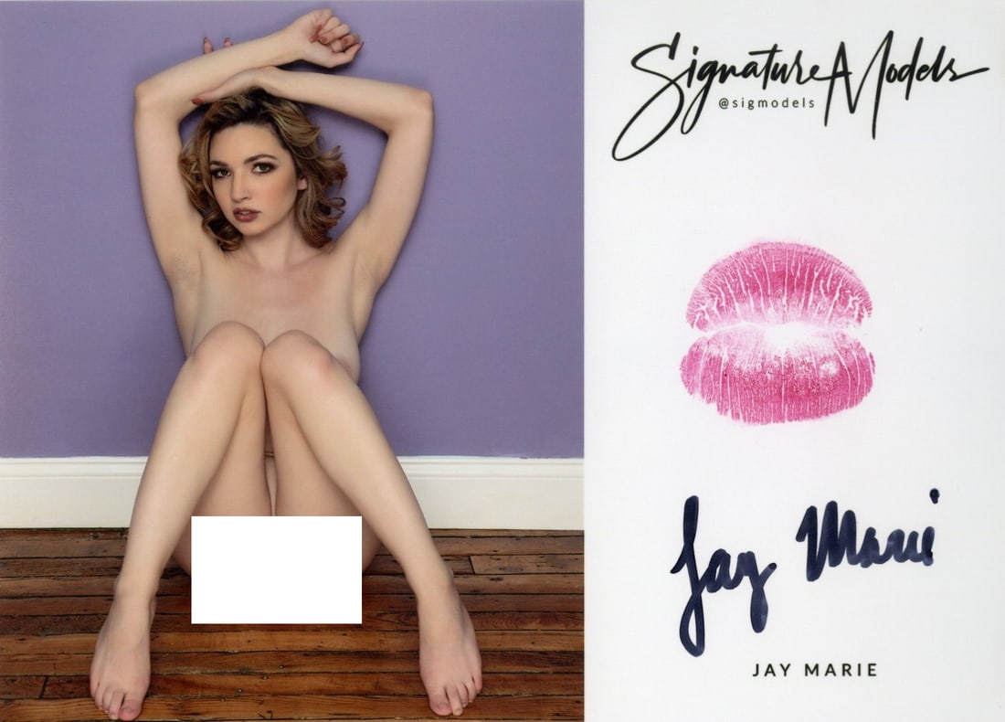 Jay Marie LIP PRINT KISS CARD In Person Signed Photo: Photo size is 5x7. PRIVATE SIGNING. Jay Marie in person signed photo and kiss card. Penthouse Pet of the Month March 2019. 5x7 Color In Person signed very sexy portrait. She added a lip print. This it