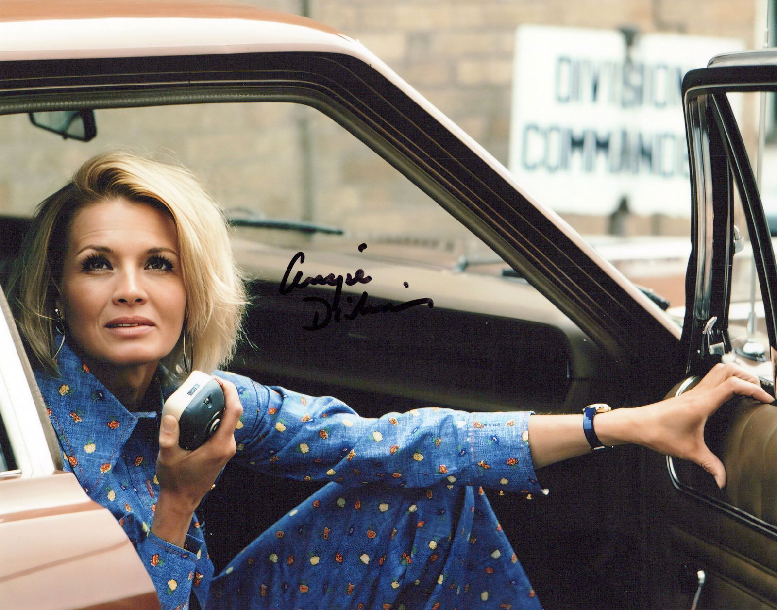 Angie Dickinson POLICE WOMAN In Person Signed Photo: Photo size is 8x10. Angie Dickinsonin person signed photo from the TV series POLICE WOMAN. Angie Dickinson as the character Sgt. Suzanne "Pepper" Anderson