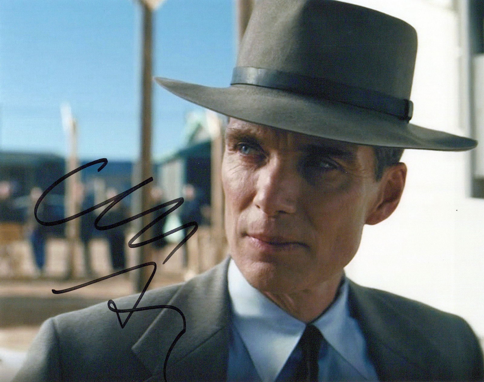 Cillian Murphy OPPENHEIMER In Person Signed Photo: Photo size is 8x10. Cillian Murphy in person signed photo from the movie OPPENHEIMER. Cillian Murphy as the character J Robert Oppenheimer