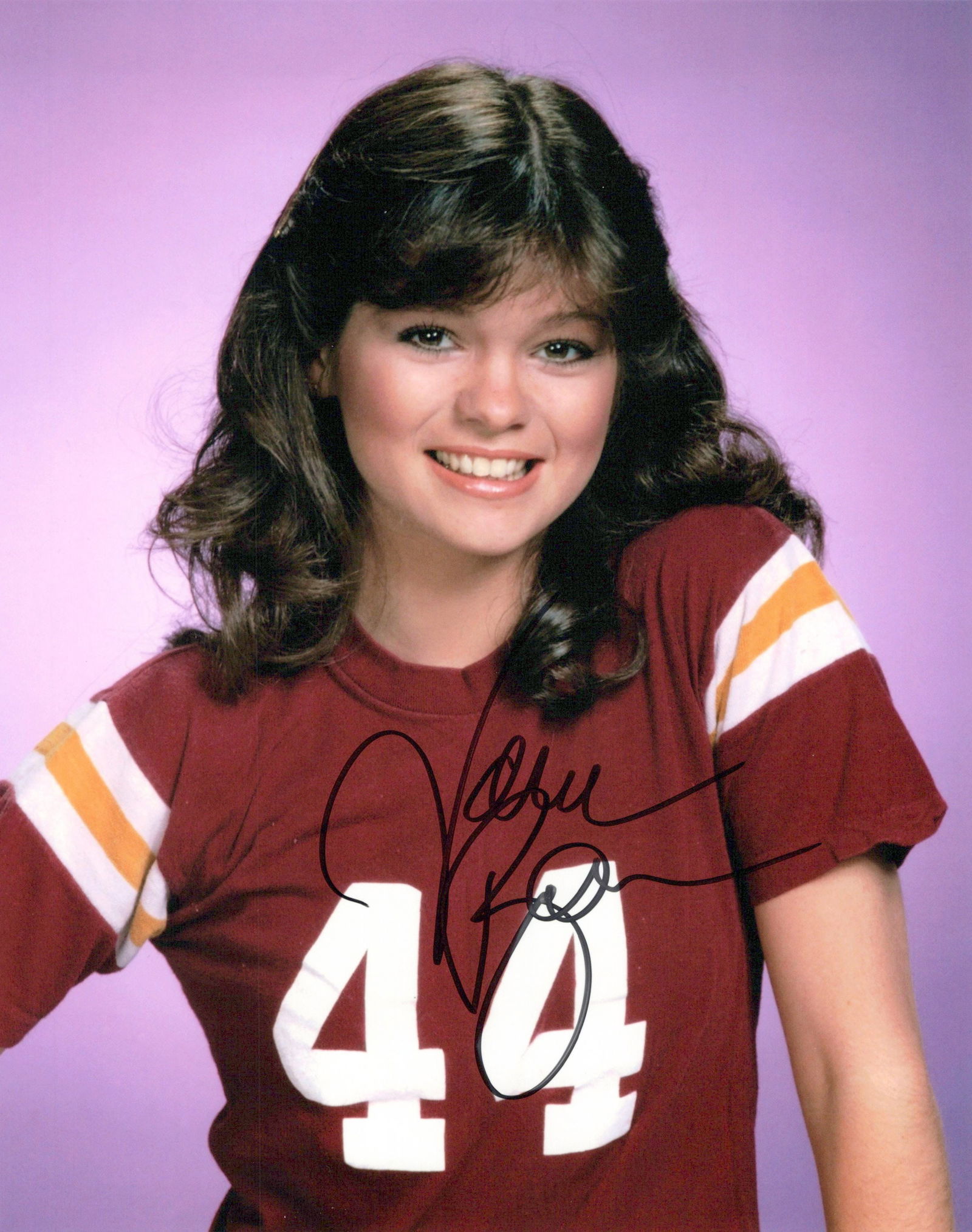 Valerie Bertinelli ONE DAY AT A TIME In Person Signed Photo: Photo size is 8x10. Valerie Bertinelli in person signed photo from the TV series ONE DAY AT A TIME. Valerie Bertinelli as the character Barbara Cooper