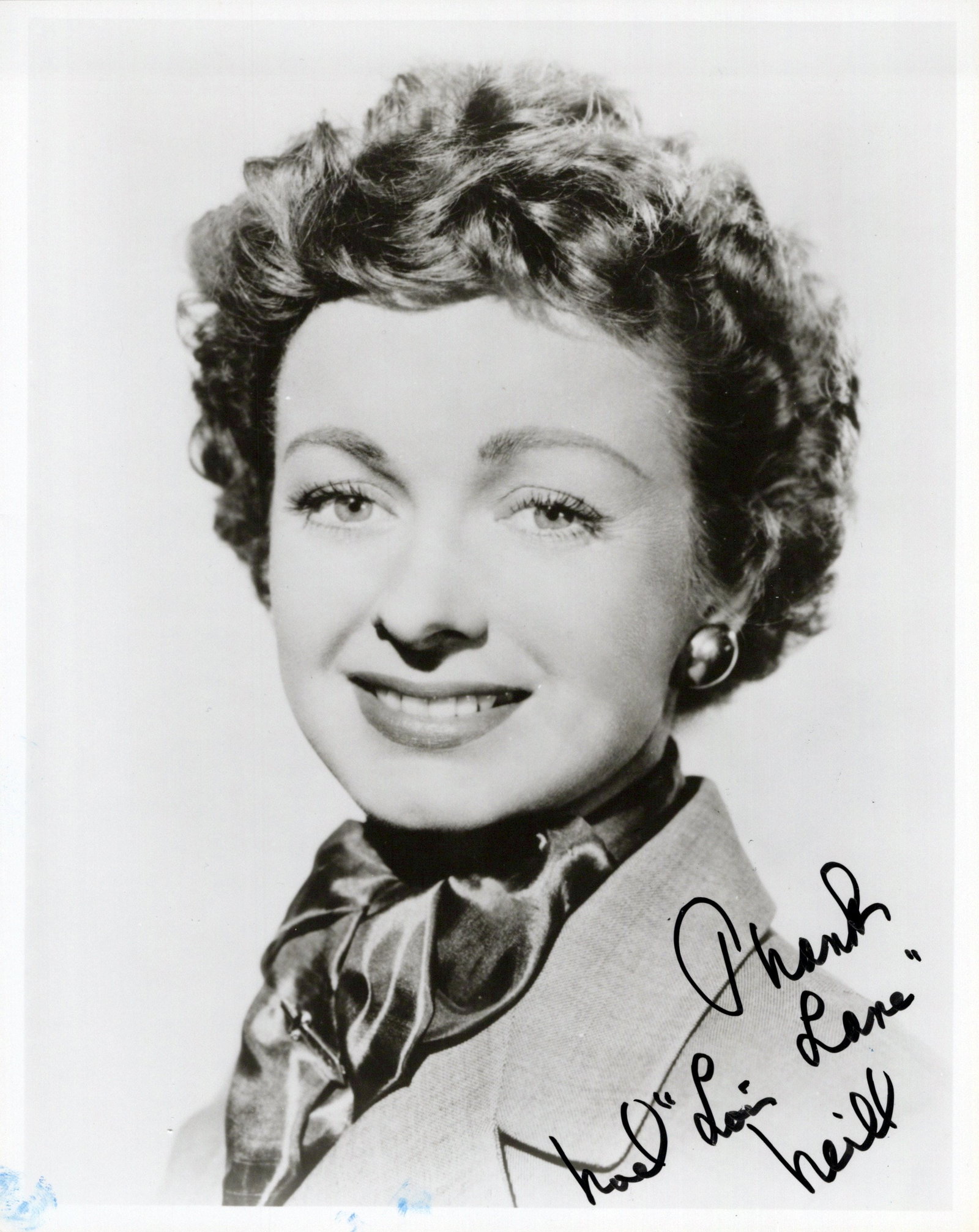 Noel Neill (1920-2016) SUPERMAN In Person Signed Photo: Photo size is 8x10. Noel Neill (1920-2016) in person signed photo from the TV series SUPERMAN. Noel Neill as the character Lois Lane. She has also added her charatcer name.