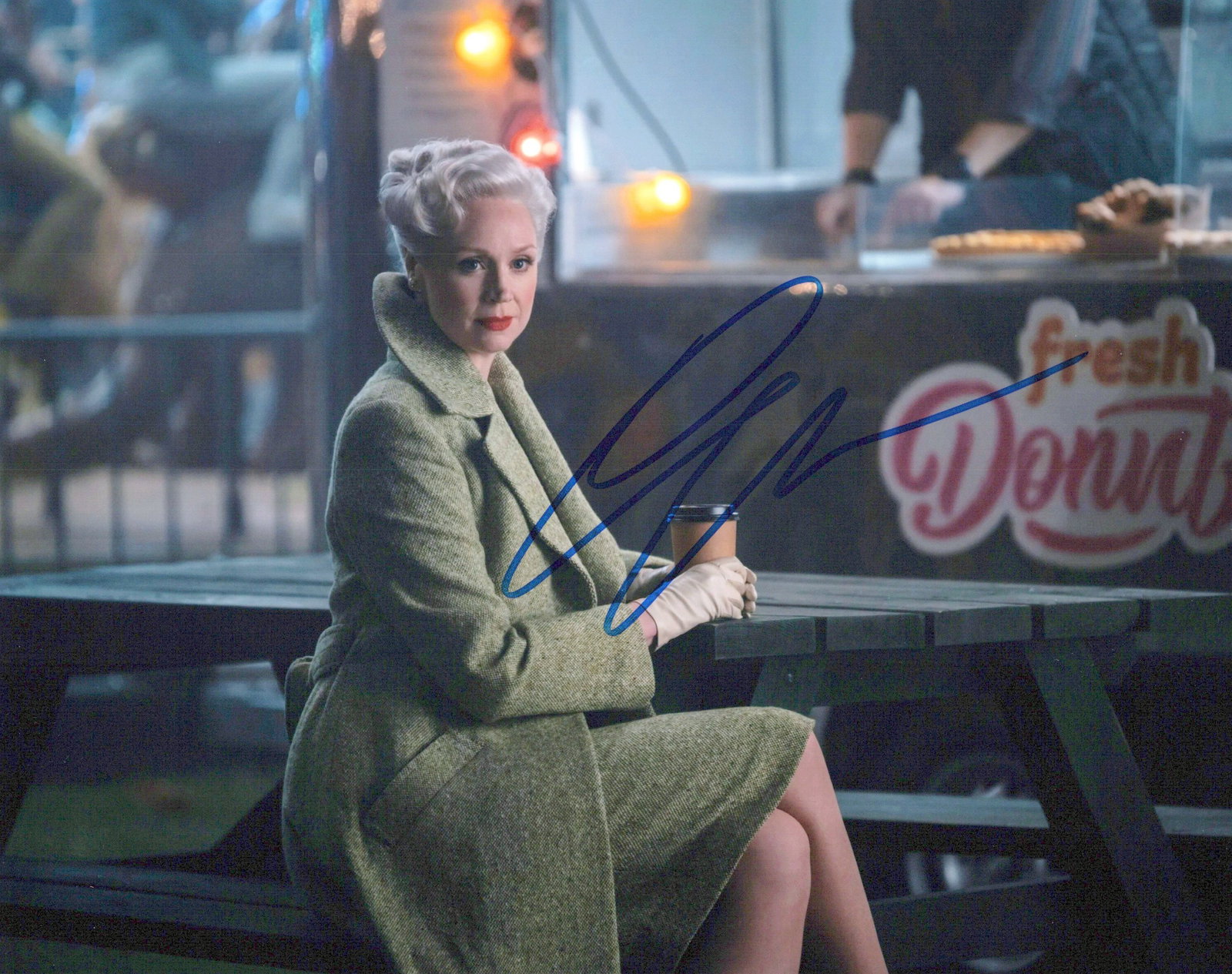 Gwendoline Christie WEDNESDAY In Person Signed Photo: Photo size is 8x10. Gwendoline Christie in person signed photo from the TV series WEDNESDAY. Gwendoline Christie As the character Principal Larissa Weems.
