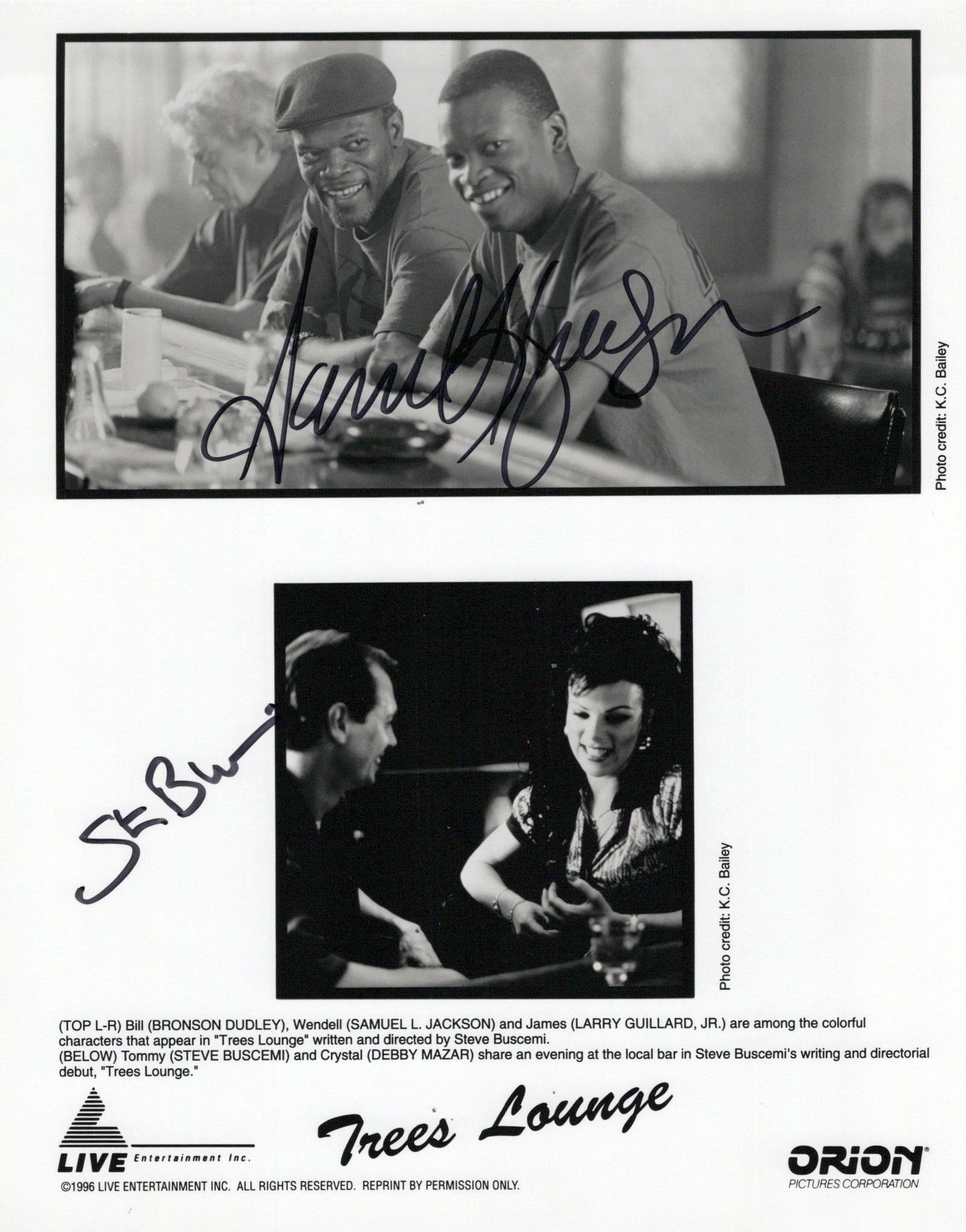Samuel L Jackson / Steve Buscemi TREES LOUNGE Signed Photo (1 of 1)