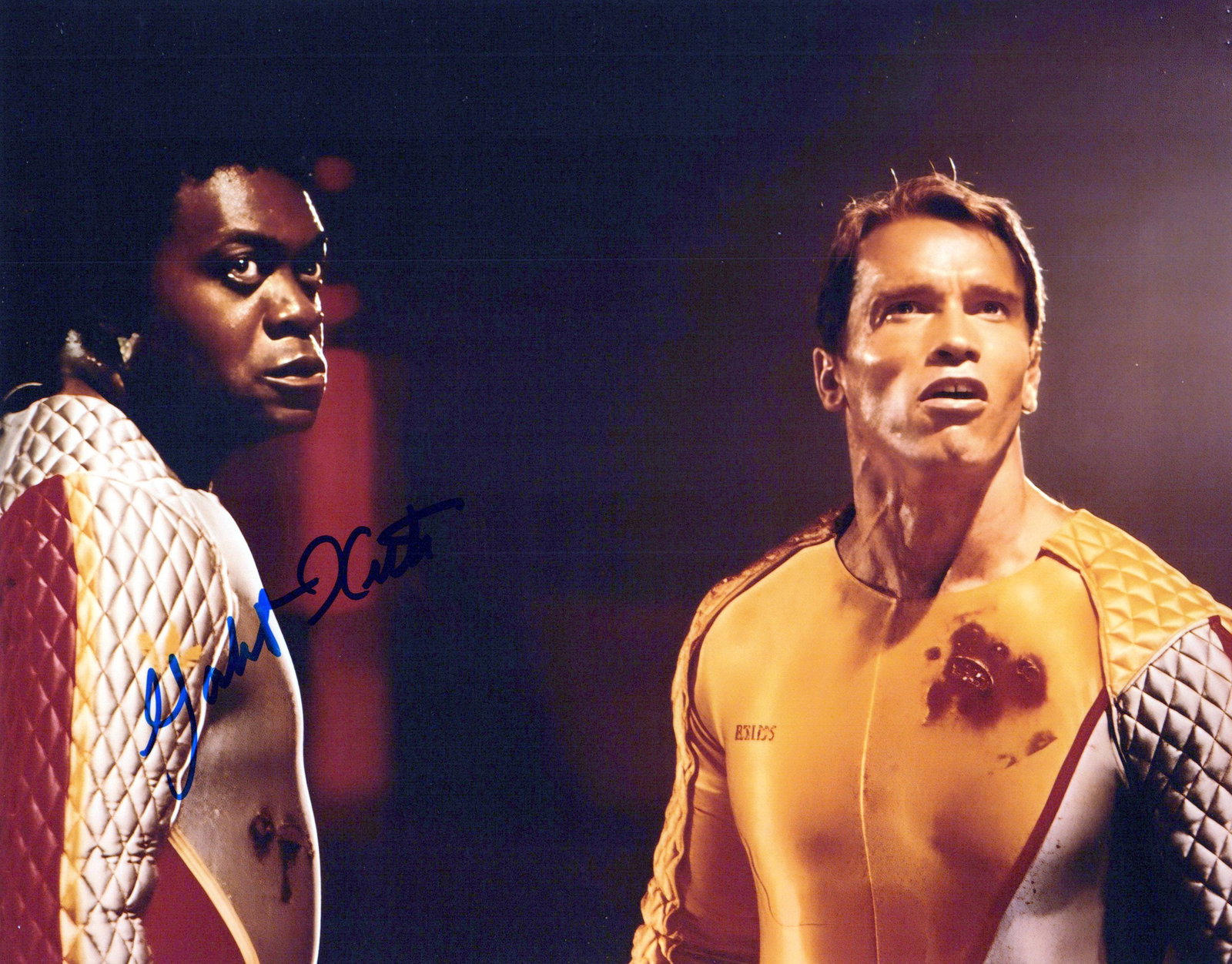 Yaphet Kotto (1939-2021) RUNNING MAN In Person Signed Photo: Photo size is 8x10. Yaphet Kotto (1939-2021) in person signed photo from the movie THE RUNNING MAN. Yaphet Kotto as the character William Laughlin