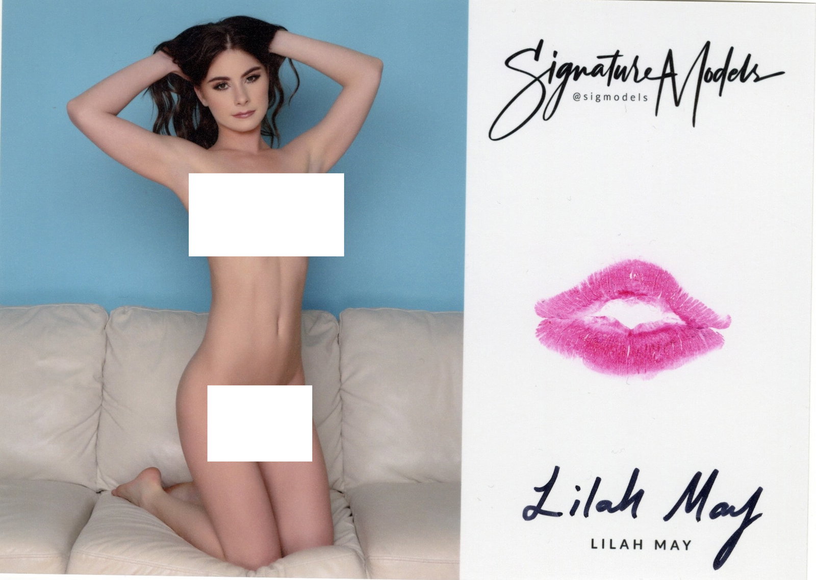 Lilah May LIP PRINT KISS CARD In Person Signed Photo (1 of 1)