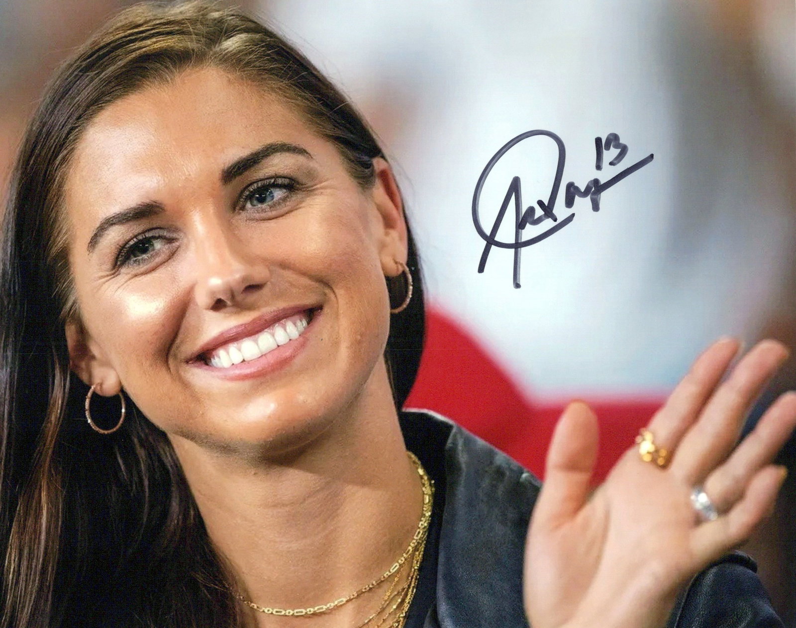 Alex Morgan SOCCER In Person Signed Photo: Photo size is 8x10. Alex Morgan in person signed autographed photo. Alexandra Morgan Carrasco is an American professional soccer player for the Orlando Pride of the National Women's Soccer League, the