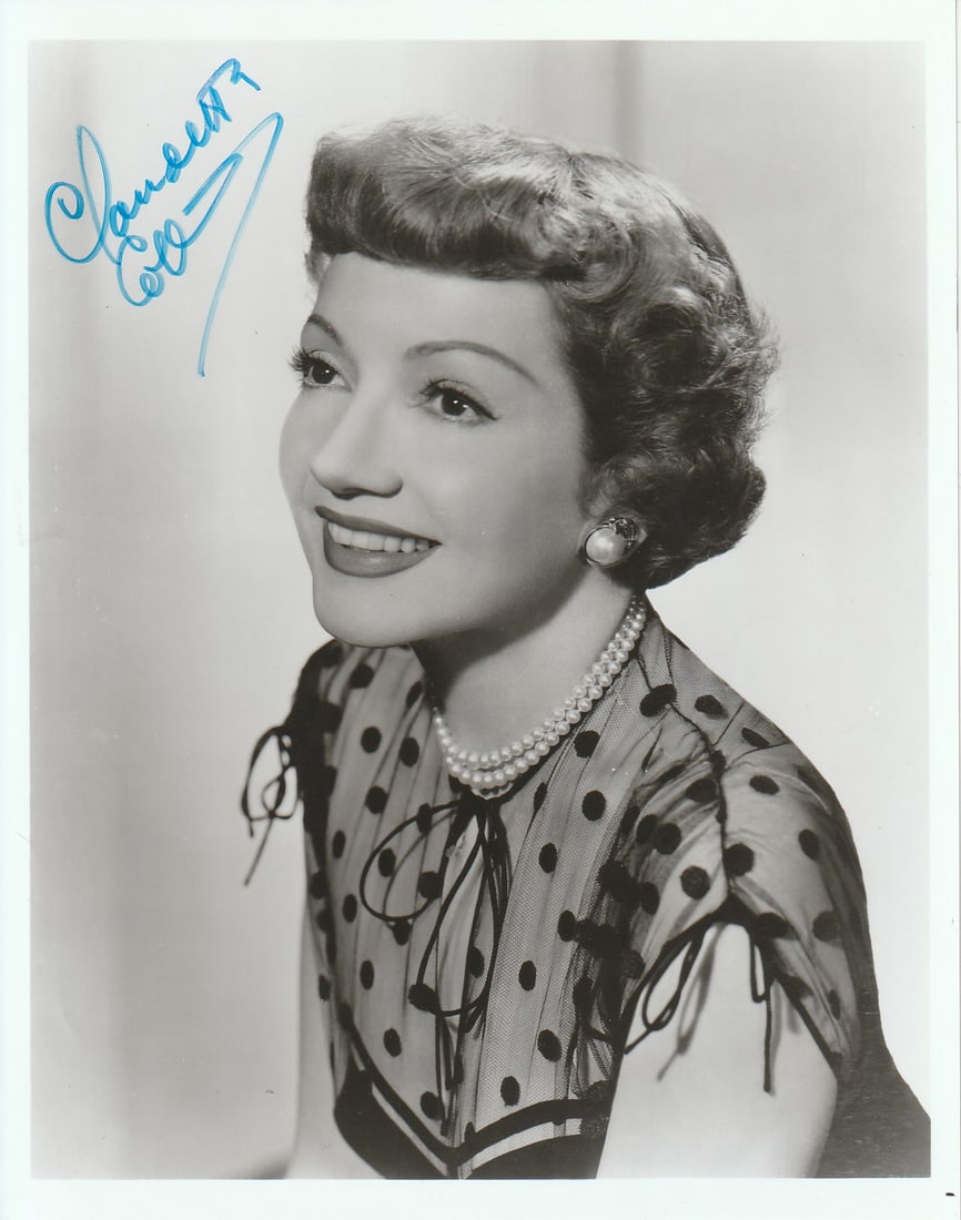 Claudette Colbert (1903-1996) MIDNIGHT / HAPPENED ONE NIGHT Signed Photo: Photo size is 8x10. Claudette Colbert (1903-1996) beautiful signed photo. Claudette Colbert has done such movies as IT HAPPENED ONE NIGHT, SO PROUDLY WE HAIL, and MIDNIGHT