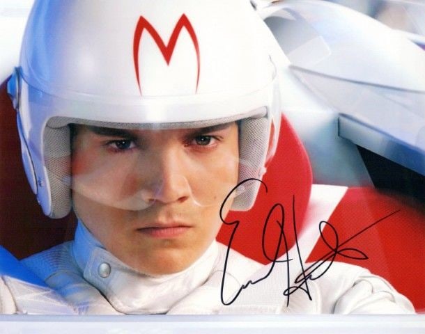 Emile Hirsch SPEED RACER In Person Signed Photo: Photo size is 8x10. Emile Hirsch in person signed photo from the movie SPEED RACER. Emile Hirsch as the character Speed.