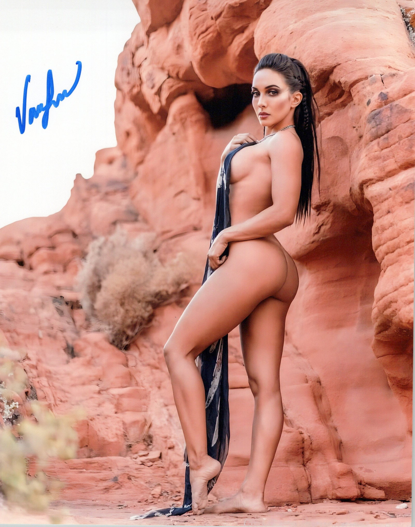 Vanessa Serros MODEL / GYMNAST / INFLUENCER In Person Signed Photo: Photo size is 8x10. PRIVATE SIGNING. Vanessa Serros in person signed photo. She is widely recognized as an American social media Influencer who is probably best known as an American famous Body Builde