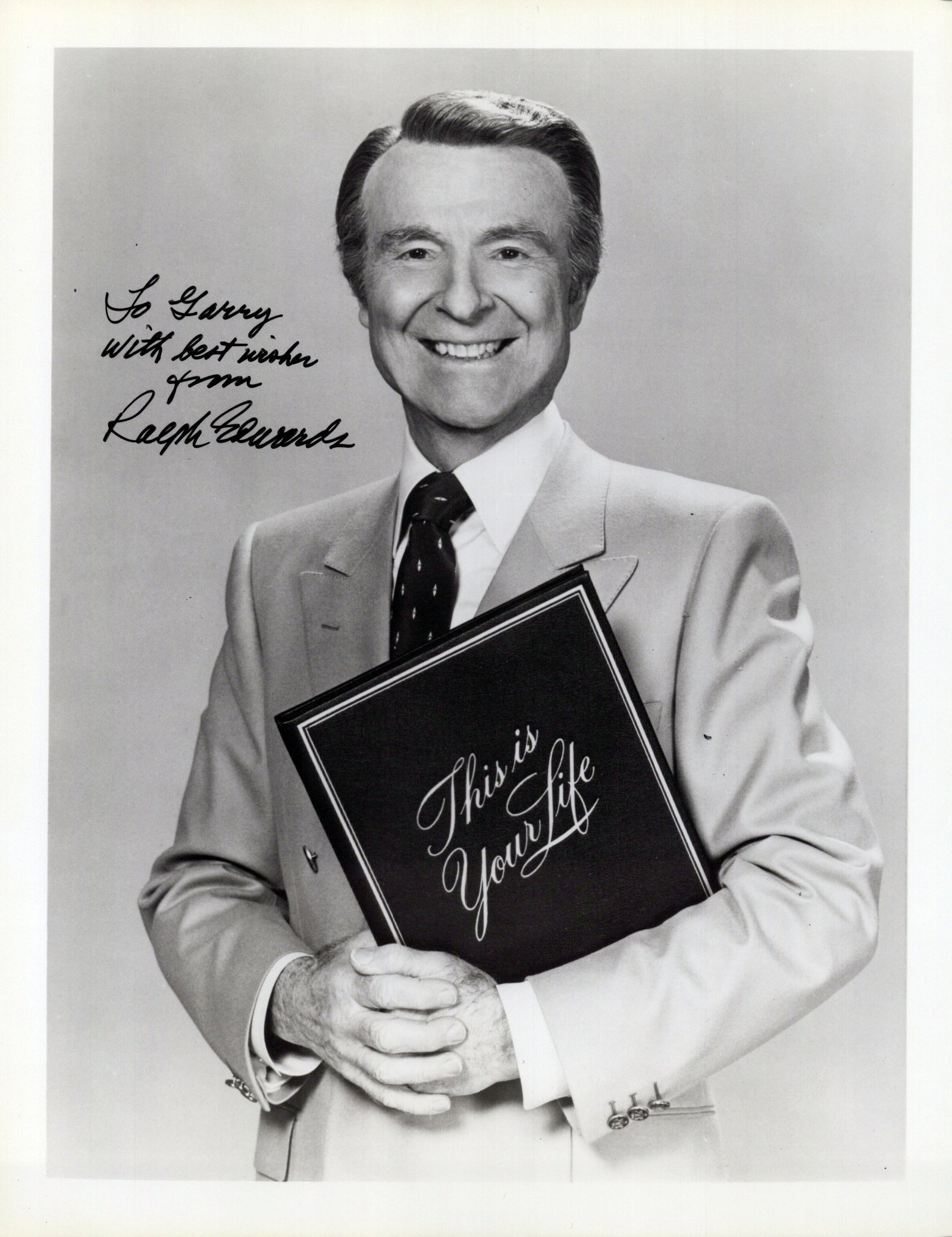 Ralph Edwards (1913-2005) THIS IS YOUR LIFE Signed Photo: Photo size is 8x10. Ralph Edwards (1913-2005) signed photo. Ralph Edwards was the creator of the TV series THIS IS YOUR LIFE. PLEASE NOTE: inscribed