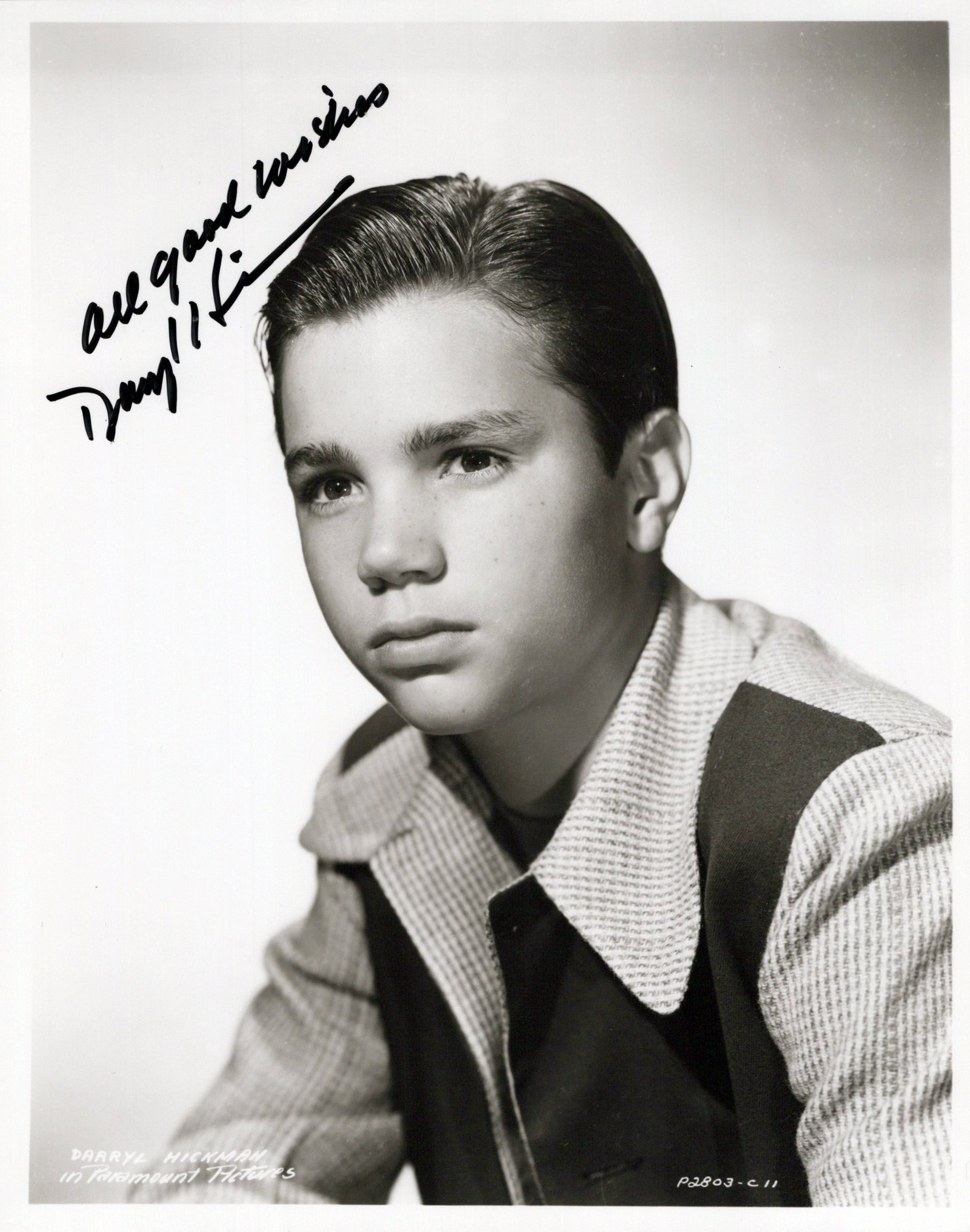 Darrell Hickman (1931-2024) GRAPES OF WRATH / NETWORK In Person Signed Photo (1 of 1)