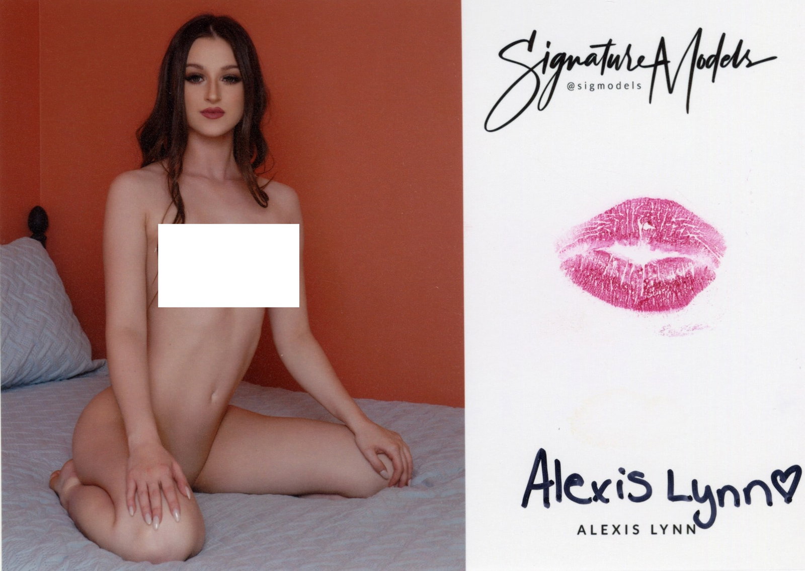 Alexis Lynn LIP PRINT KISS CARD In Person Signed Photo (1 of 1)