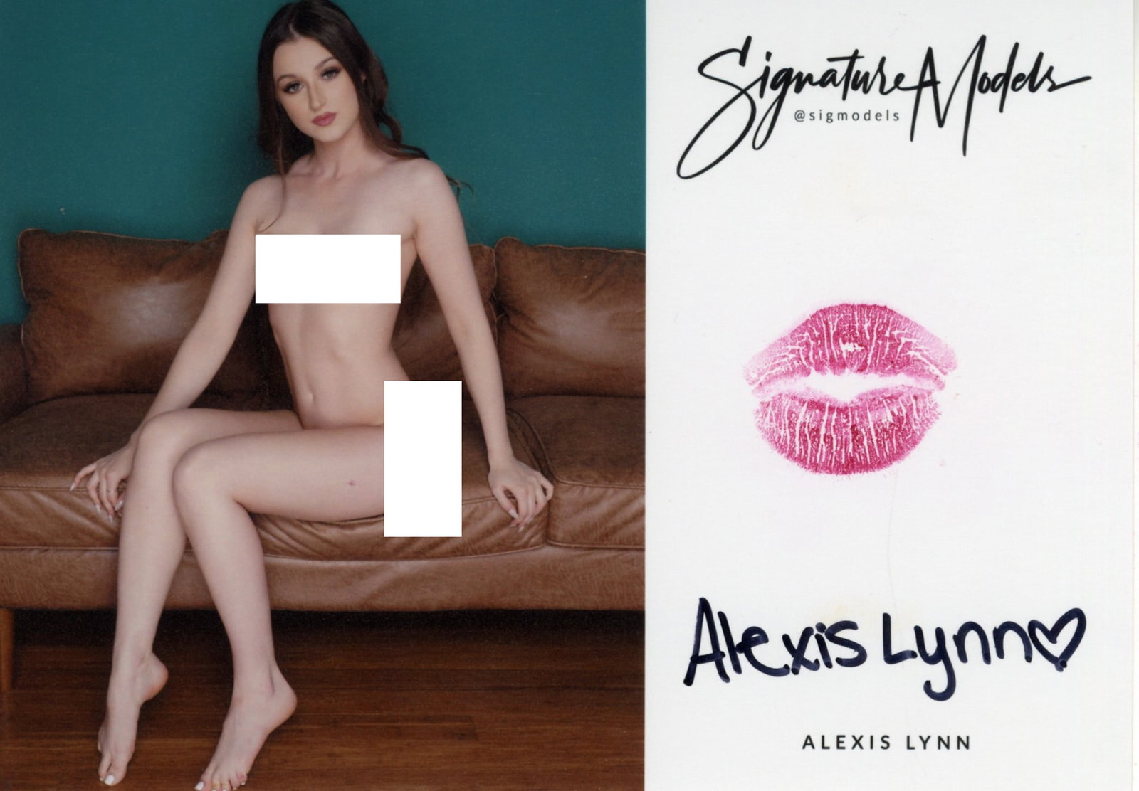 Alexis Lynn LIP PRINT KISS CARD In Person Signed Photo (1 of 1)