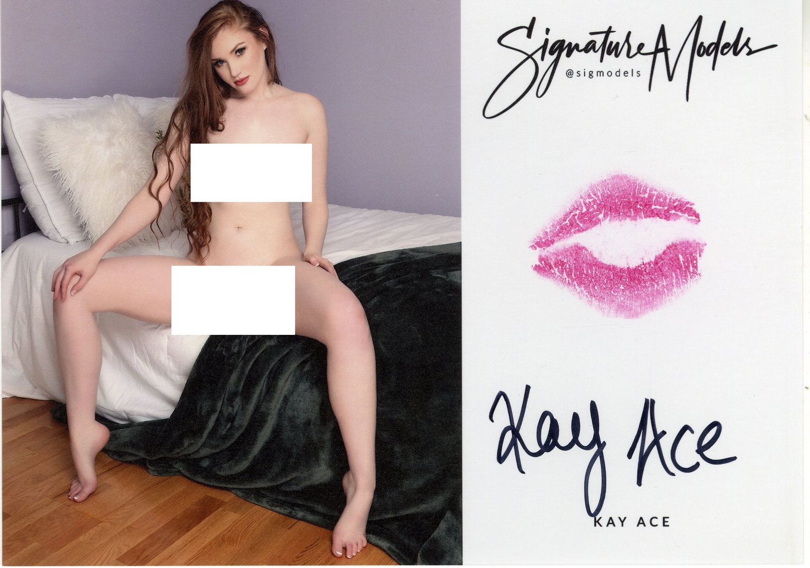 Kay Ace LIP PRINT KISS CARD In Person Signed Photo (1 of 1)
