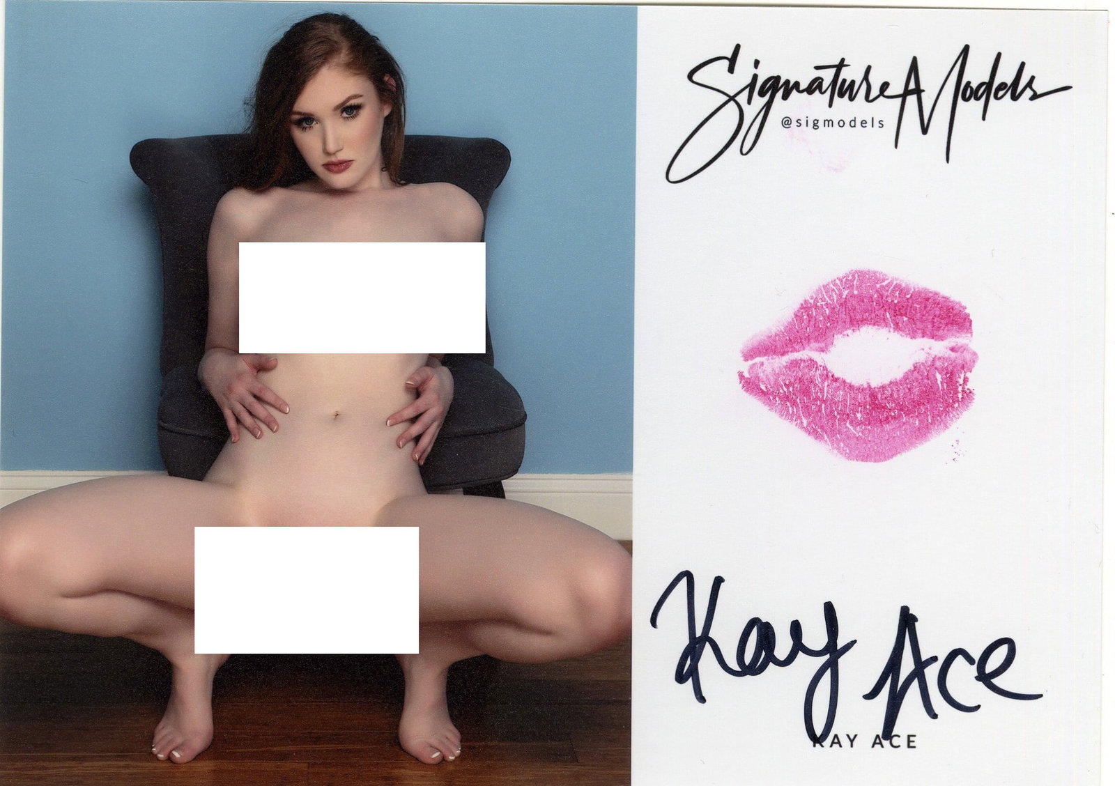 Kay Ace LIP PRINT KISS CARD In Person Signed Photo (1 of 1)