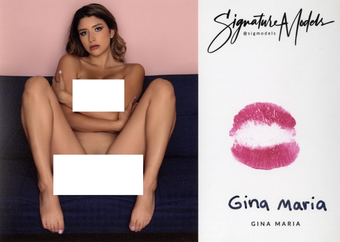 Gina Maria PLAYBOY / HUSTLER KISS CARD In Person Signed Photo (1 of 1)