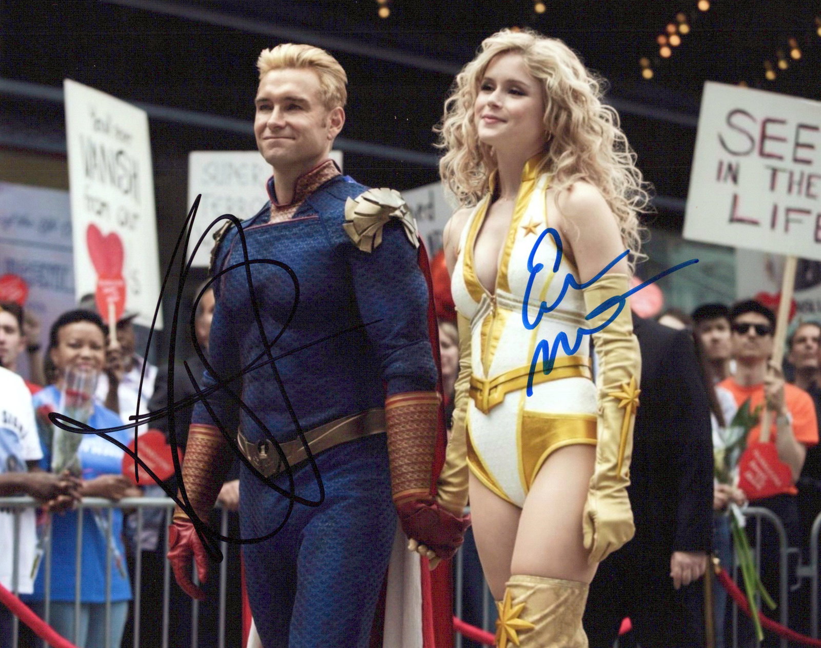 Erin Moriarty / Anthony Starr THE BOYS In Person Signed Photo (1 of 1)