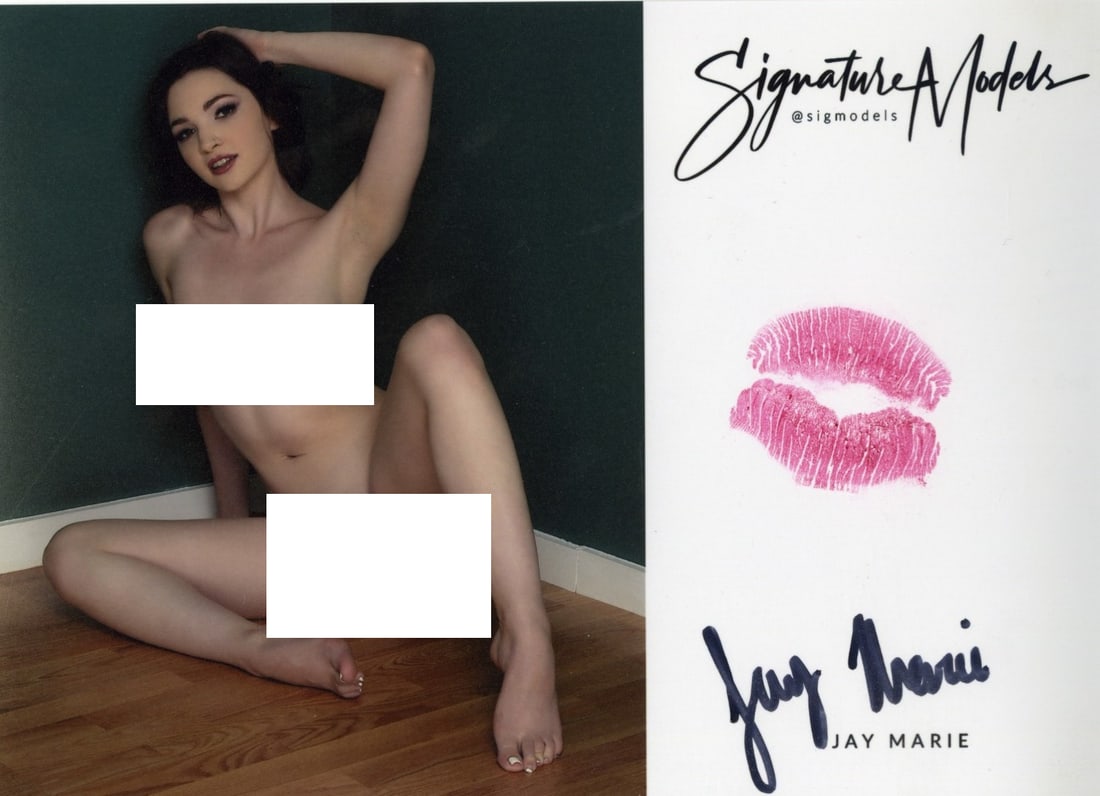 Jay Marie PENTHOUSE LIP PRINT KISS CARD In Person Signed Photo (1 of 1)