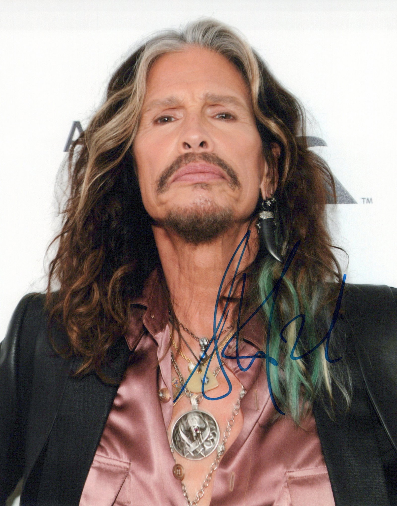 Steven Tyler AEROSMITH In Person Signed Photo: Photo size is 8x10. (TOUGH Singature ) Steven Tyler in person signed autographed photo. Steven Victor Tallarico, known professionally as Steven Tyler, is an American singer, songwriter, musician, acto
