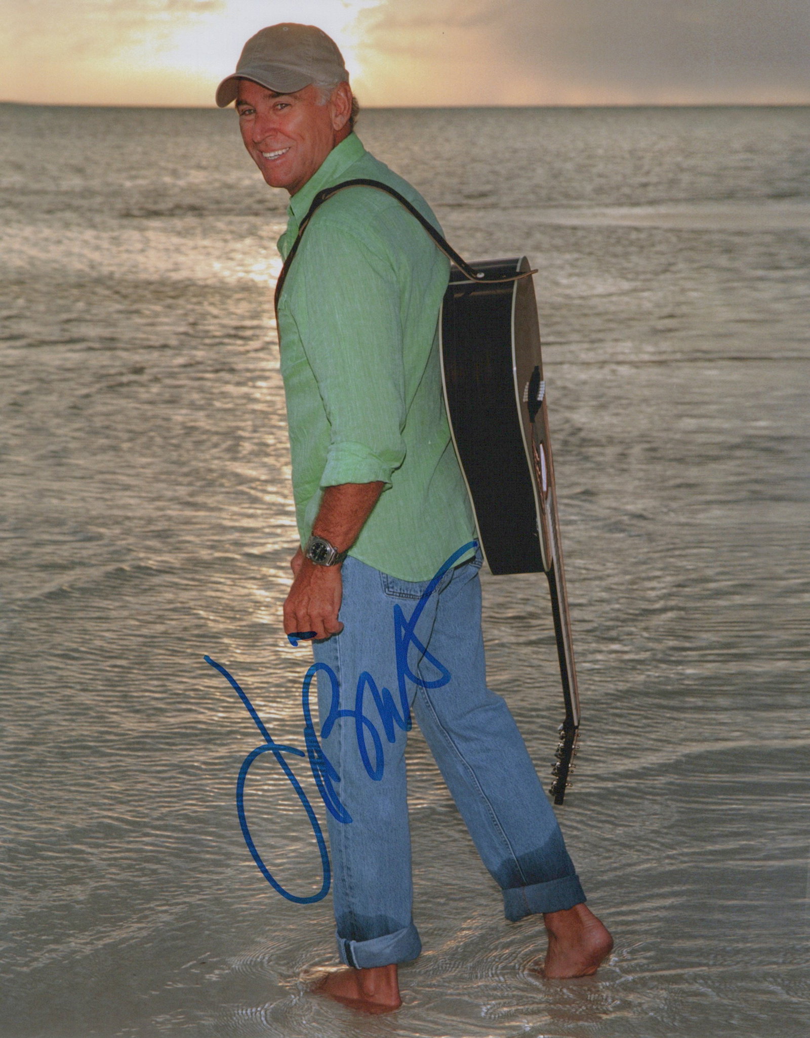 Jimmy Buffett (1946-2023) SINGER-SONGWRITER In Person Signed Photo: Photo size is 8x10. Jimmy Buffett (1946-2023) in person signed photo. Jimmy Buffett was an American singer-songwriter. He was known for his tropical rock sound and persona, which often portrayed a