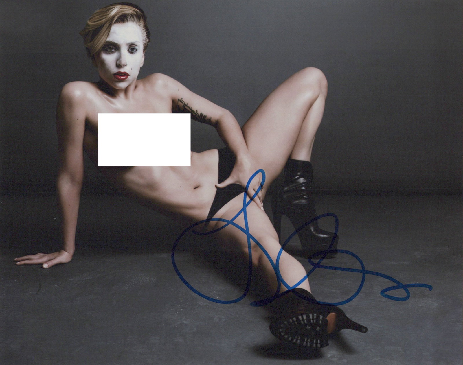Lady Gaga POP SUPERSTAR In Person Signed Photo: Photo size is 8x10. Lady Gaga in person signed autographed photo. Stefani Joanne Angelina Germanotta, known professionally as Lady Gaga, is an American singer, songwriter, and actress. She is known