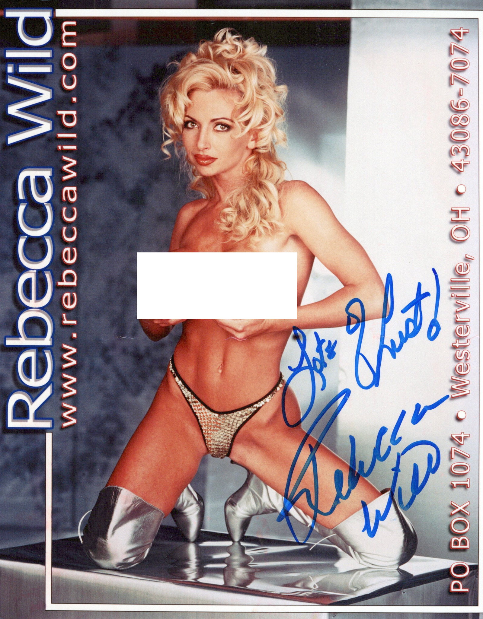 Rebecca Wild ADULT FILM In Person Signed Photo: Photo size is 8x10. Rebecca Wild in person signed photo. Rebecca began working in the adult entertainment industry as an exotic dancer primarily in her native Ohio, New York, and South Carolina. Wild 