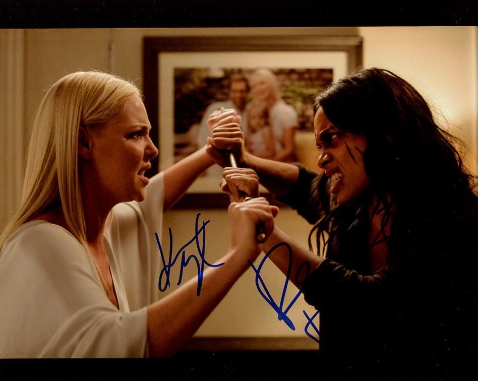 Katherine Heigl / Rosario Dawson UNFORGETTABLE In Person Signed Photo: Photo size is 8x10. Katherine Heigl / Rosario Dawson in person signed photo from the movie UNFORGETTABLE. Katherine Heigl as the character Tessa Connover. Rosario Dawson as the character Julia Banks.