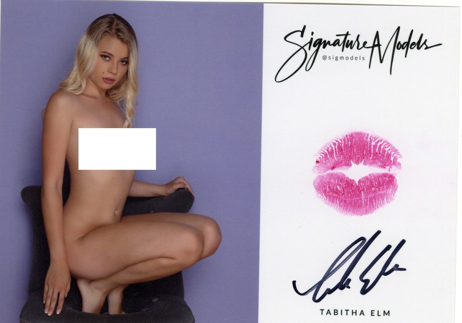 Tabatha Elm PLAYBOY LIP PRINT KISS CARD In Person Signed Photo (1 of 1)