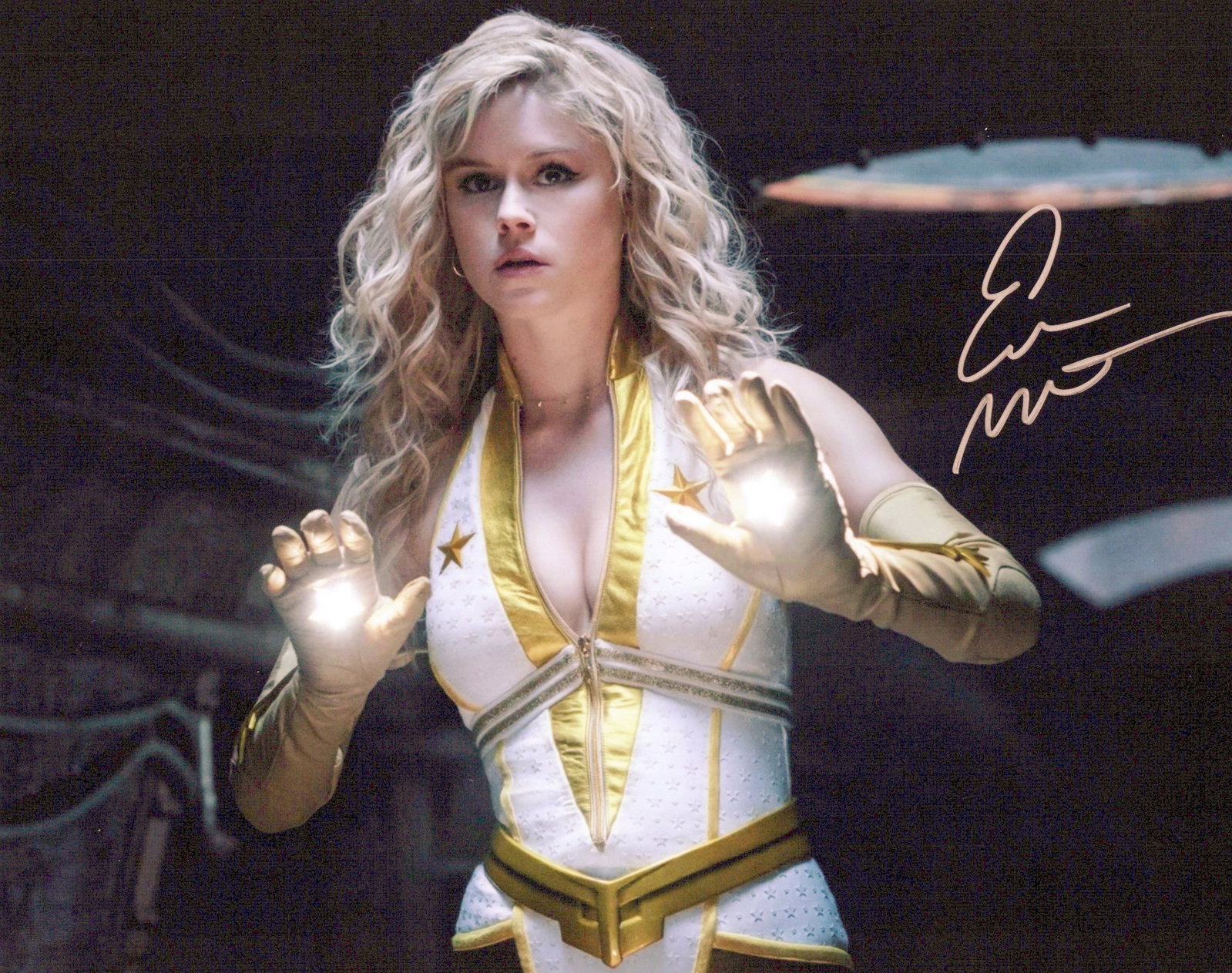 Erin Moriarty THE BOYS In Person Signed Photo: Photo size is 8x10. Erin Moriarty in person signed photo from the TV series THE BOYS. Erin Moriarty as the character Annie January.