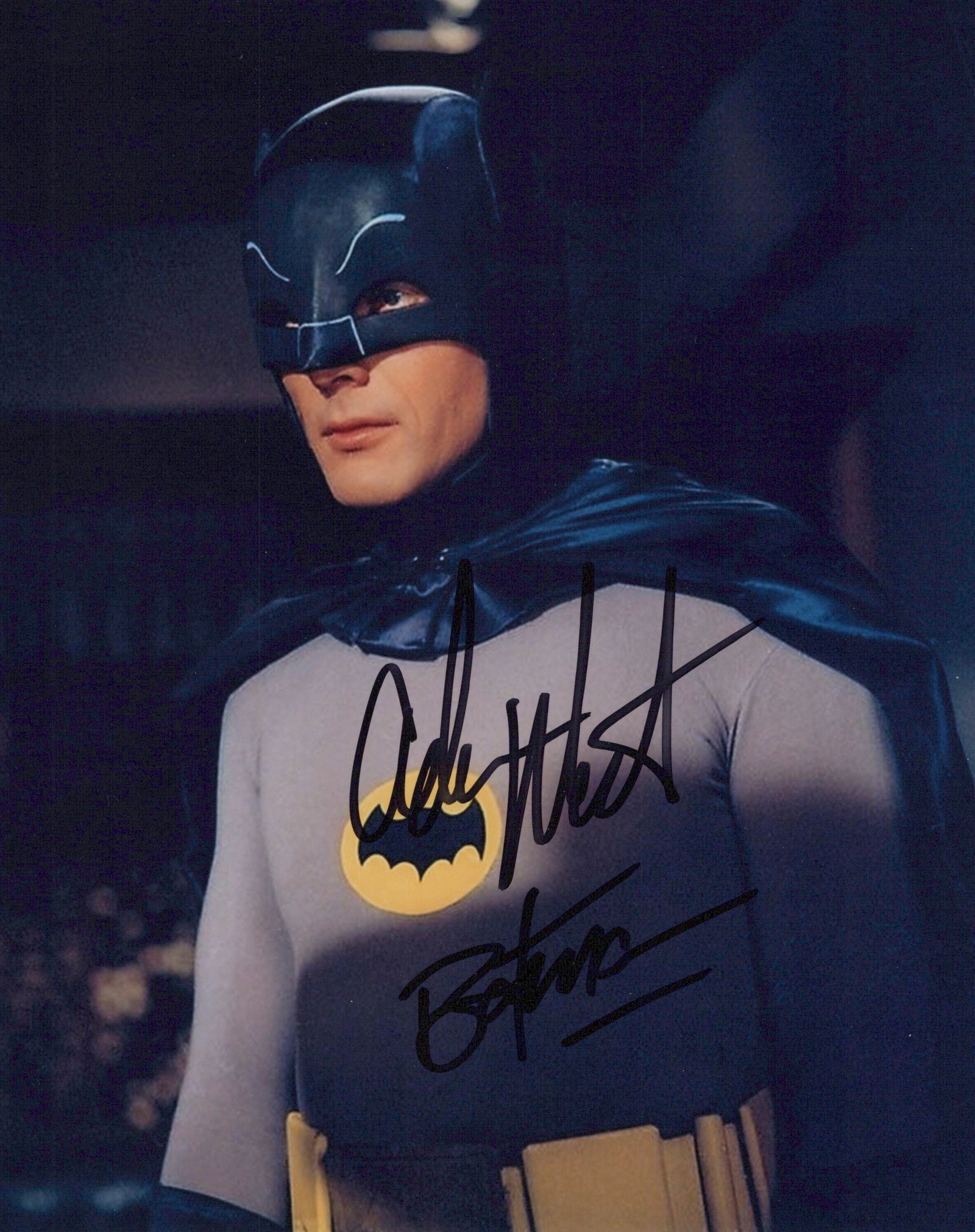 Adam West BATMAN In Person Autographed Photo: Photo size is 8x10. Adam West in person signed autographed photo from the 1966 BATMAN Tv series. Adam West as the character Bruce Wayne / Batman. Photo size is 8x10.