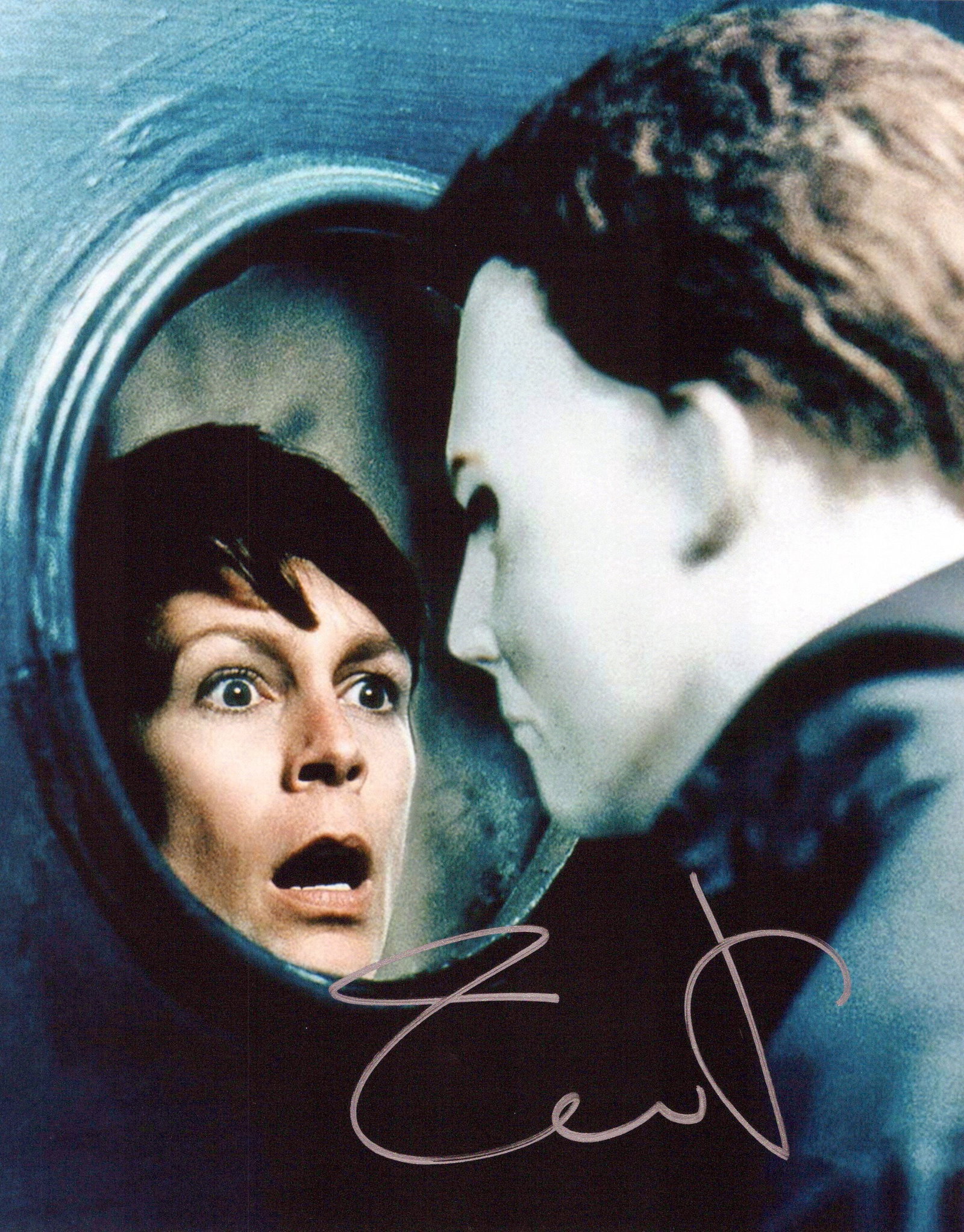 Jamie Lee Curtis HOLLOWEEN In Person Signed Photo: Photo size is 8x10. Jamie Lee Curtis in person signed photo from the HALLOWEEN franchise. Jamie Lee Curtis as the character Laurie Strode