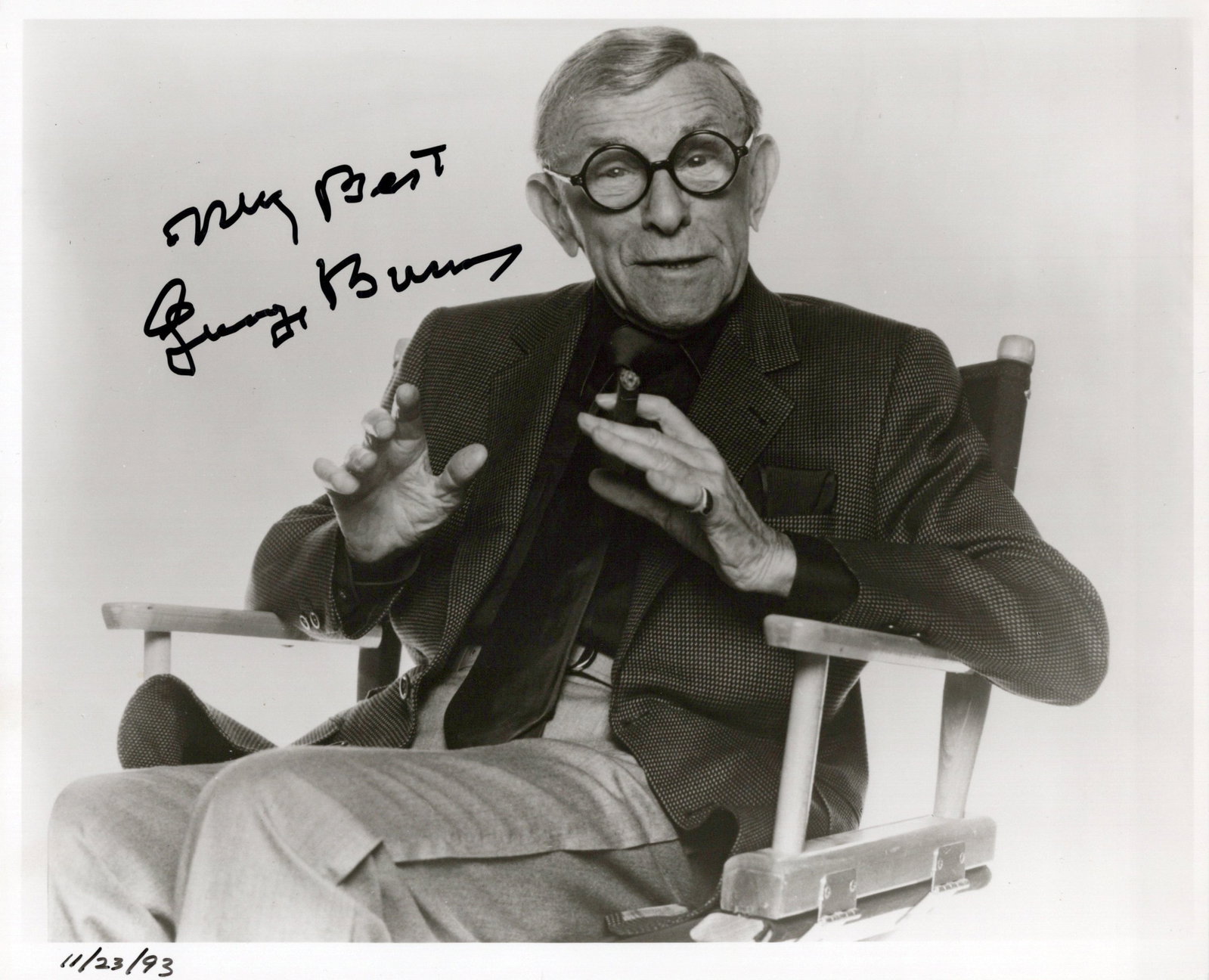 George Burns (1896-1996) B&W Signed Photo