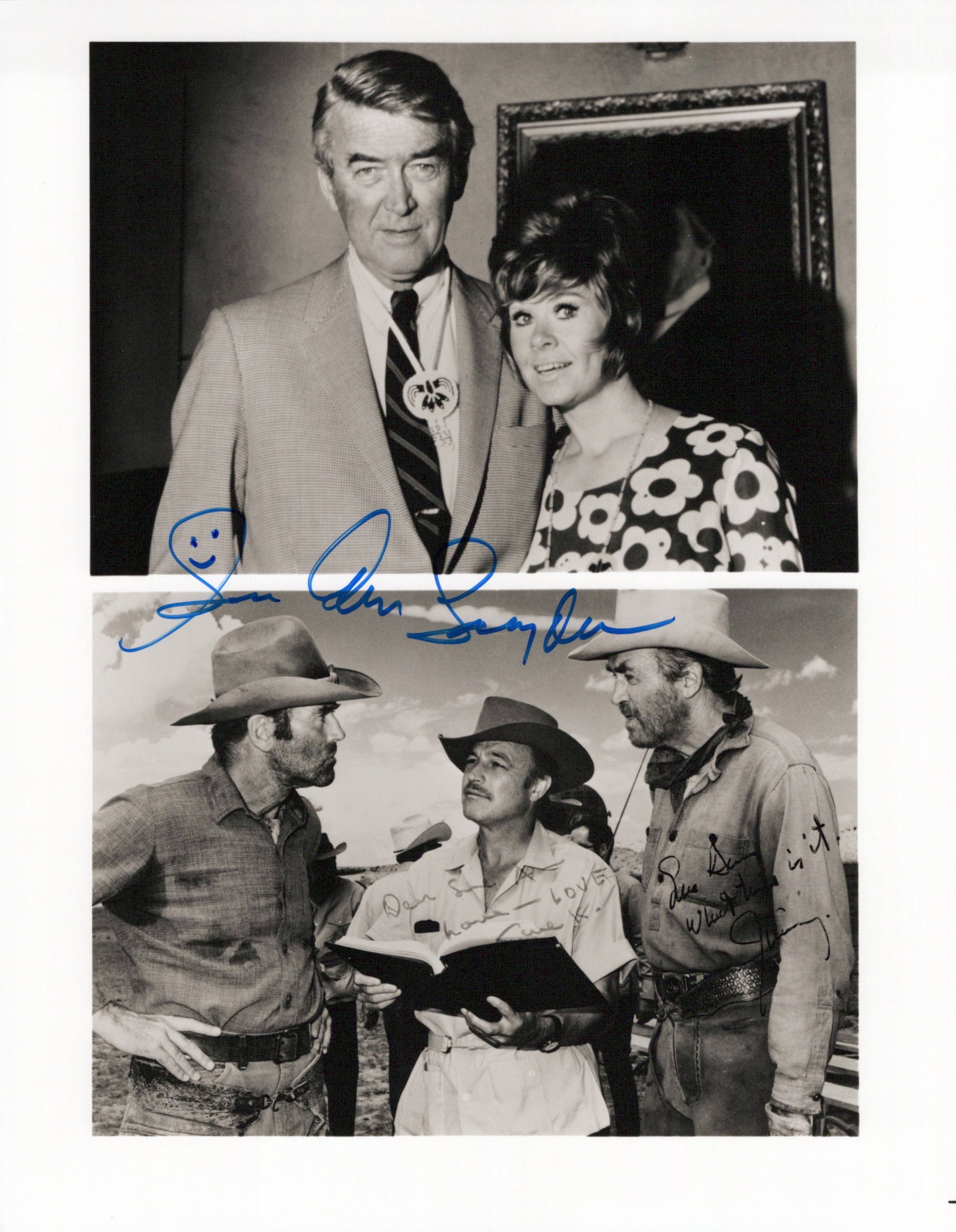 Sue and Langdon / Gene Kelley (1912-1996) / James Stewart (1908-1997) CHEYENNE SOCIAL CLUB Signed (1 of 1)