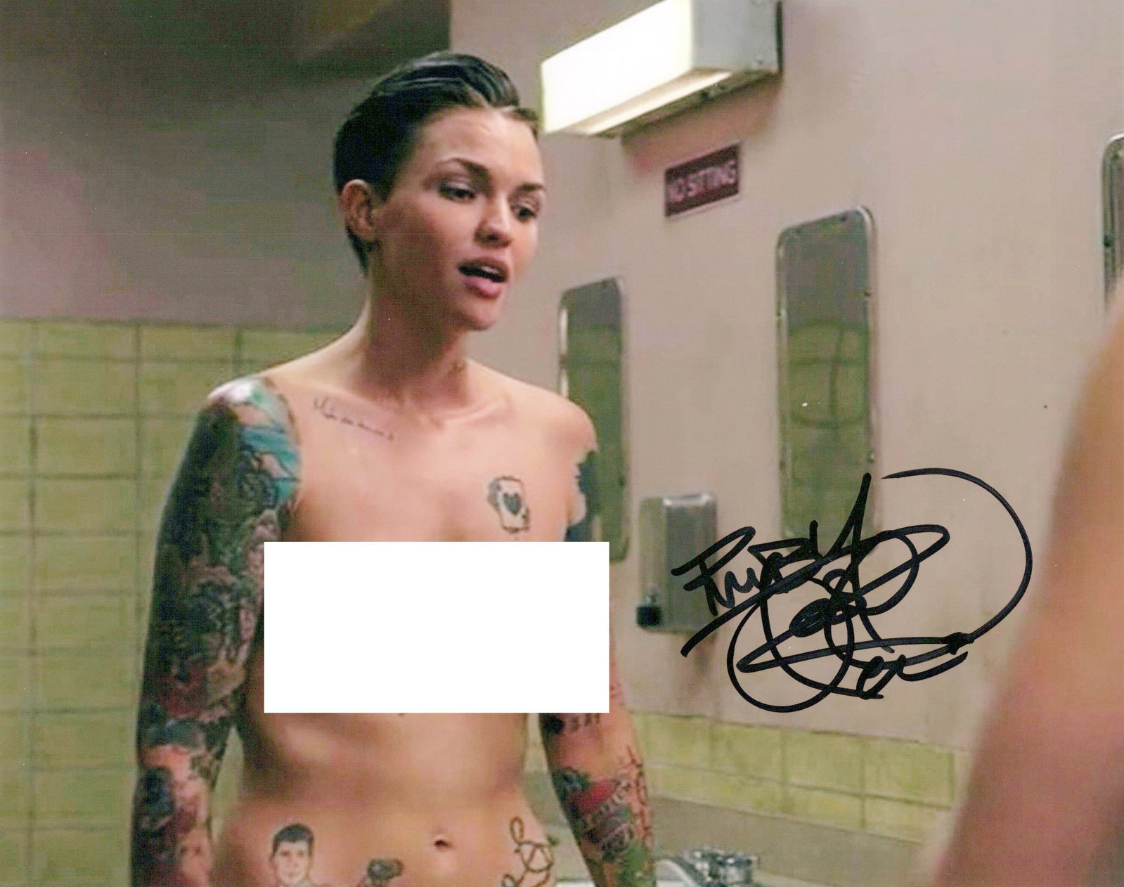 Ruby Rose OITNB In Peson Signed Photo: Photo size is 8x10. Ruby Rose in person signed autographed photo from the TV series ORANGE IS THE NEW BLACK. Ruby Rose aas the character Stella Carlin.