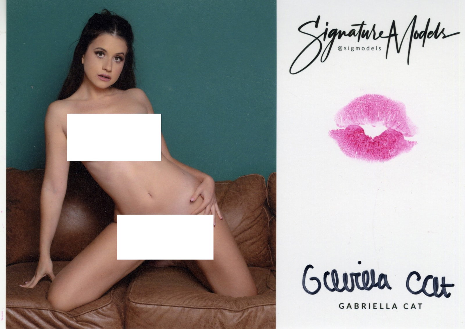 Gabriella Cat LIP PRINT KISS CARD In Person Signed Photo