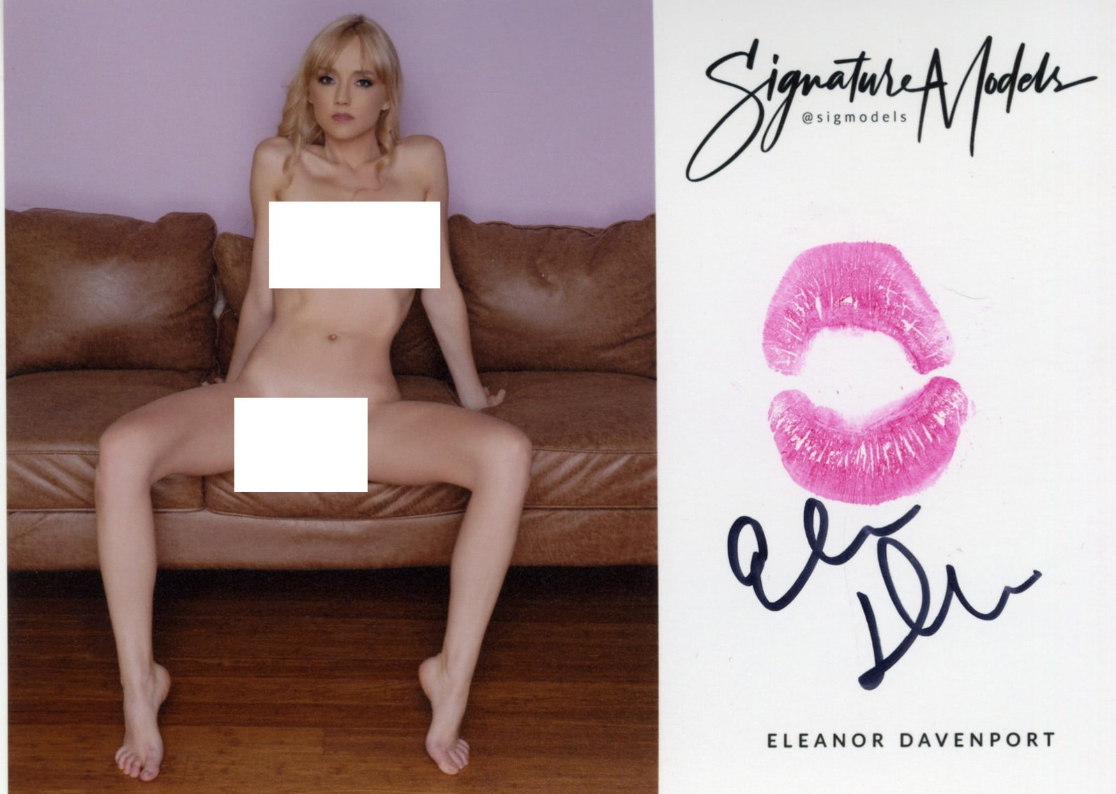 Eleanor Davenport LIP PRINT KISS CARD In Person Signed Photo