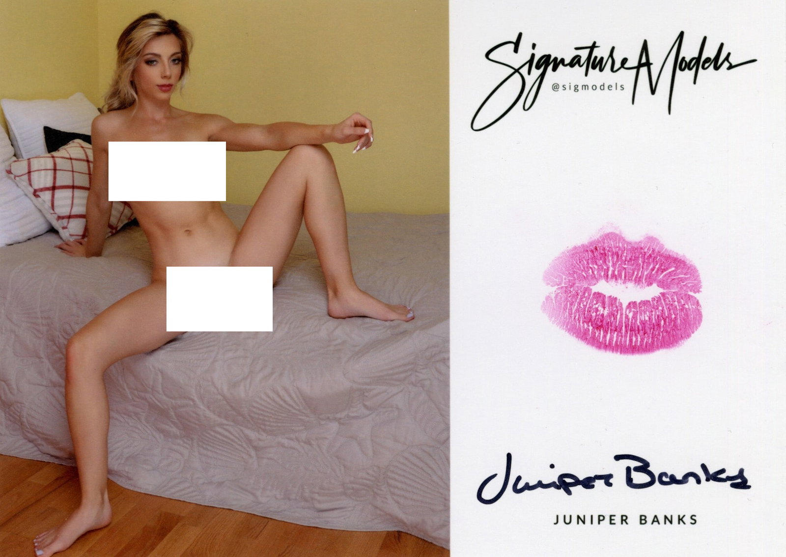 Juniper Banks LIP PRINT KISS CARD In Person Signed Photo